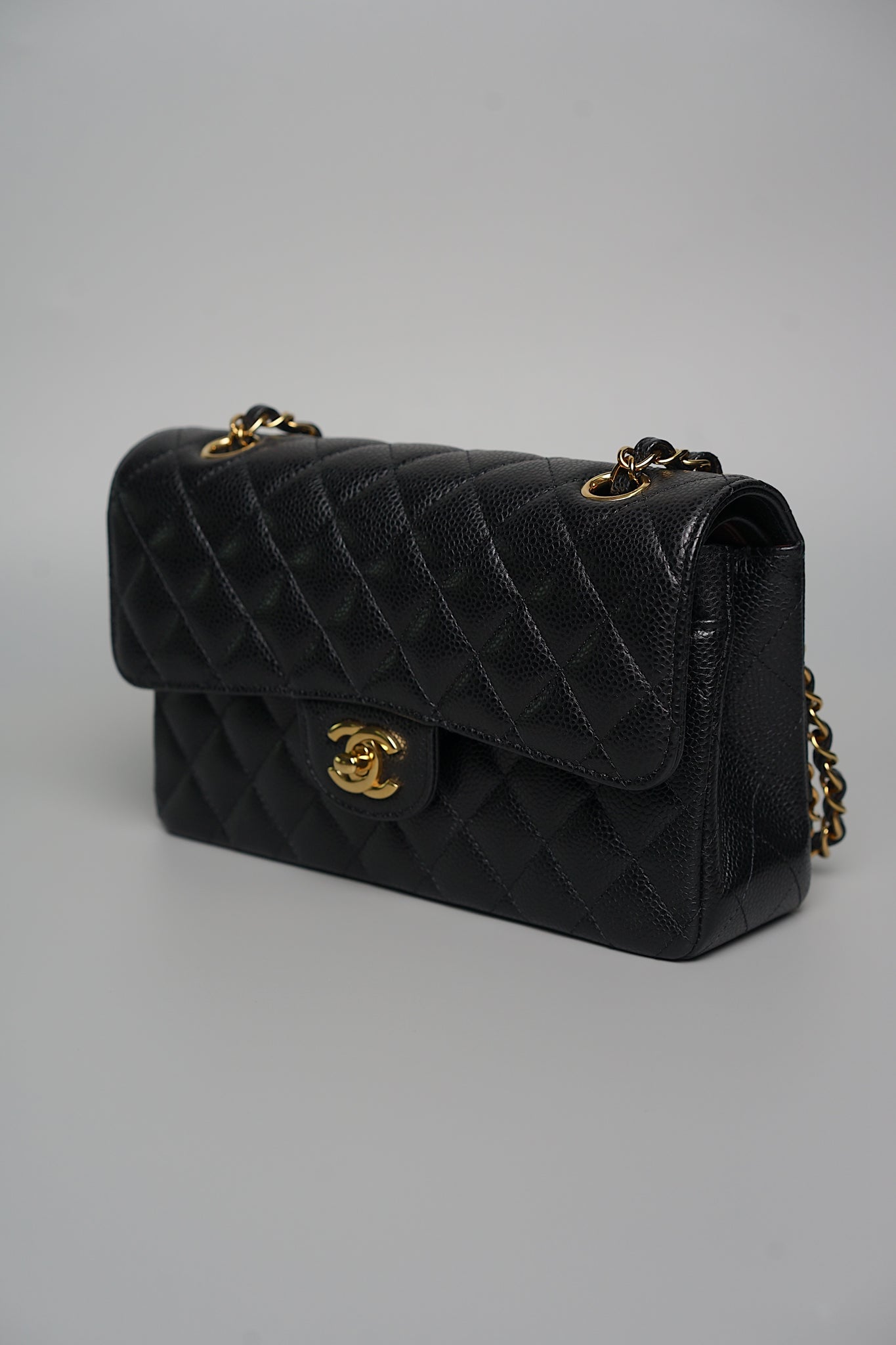 Chanel Small Double Flap in Black Caviar Ghw