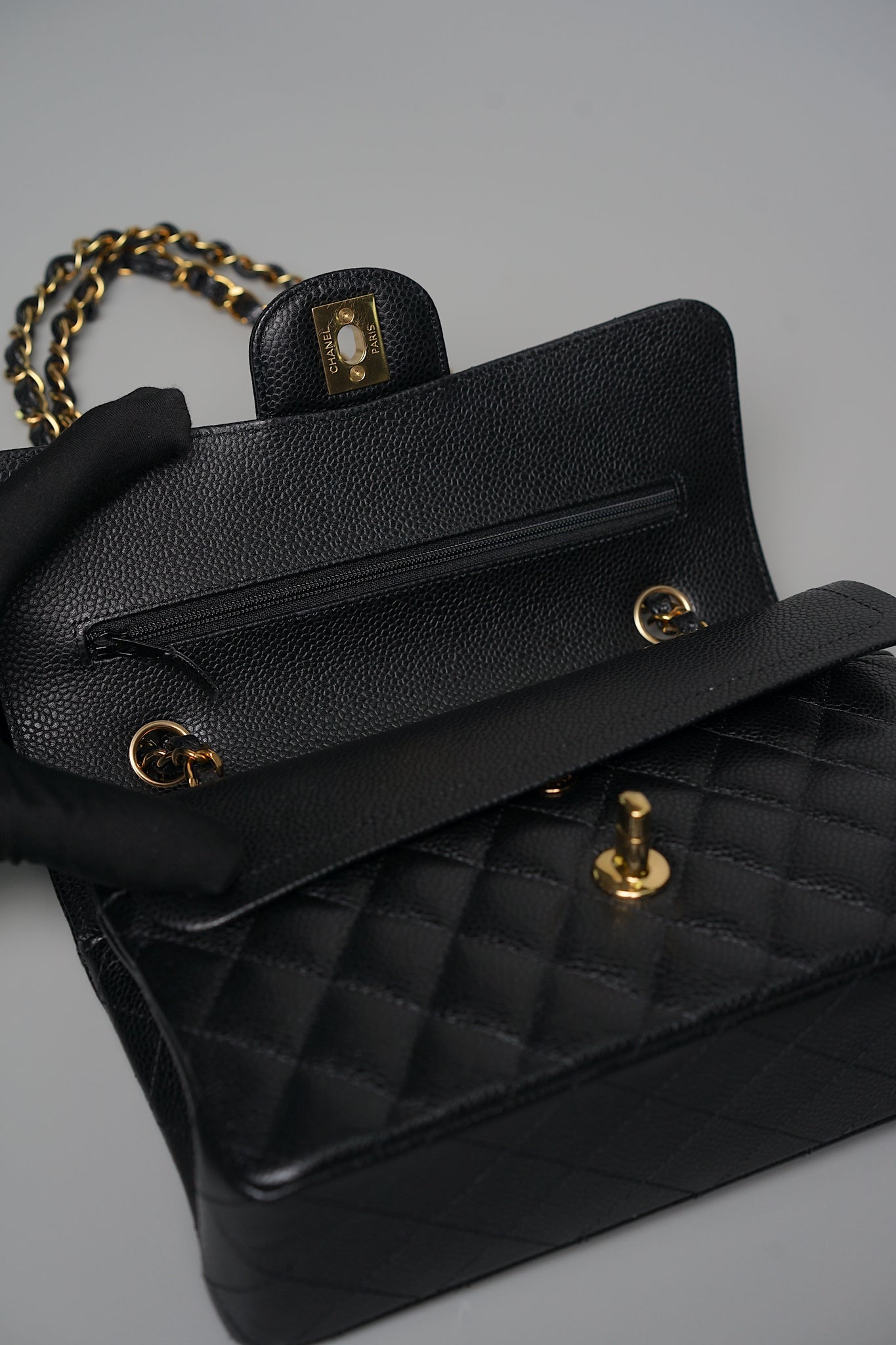 Chanel Small Double Flap in Black Caviar Ghw