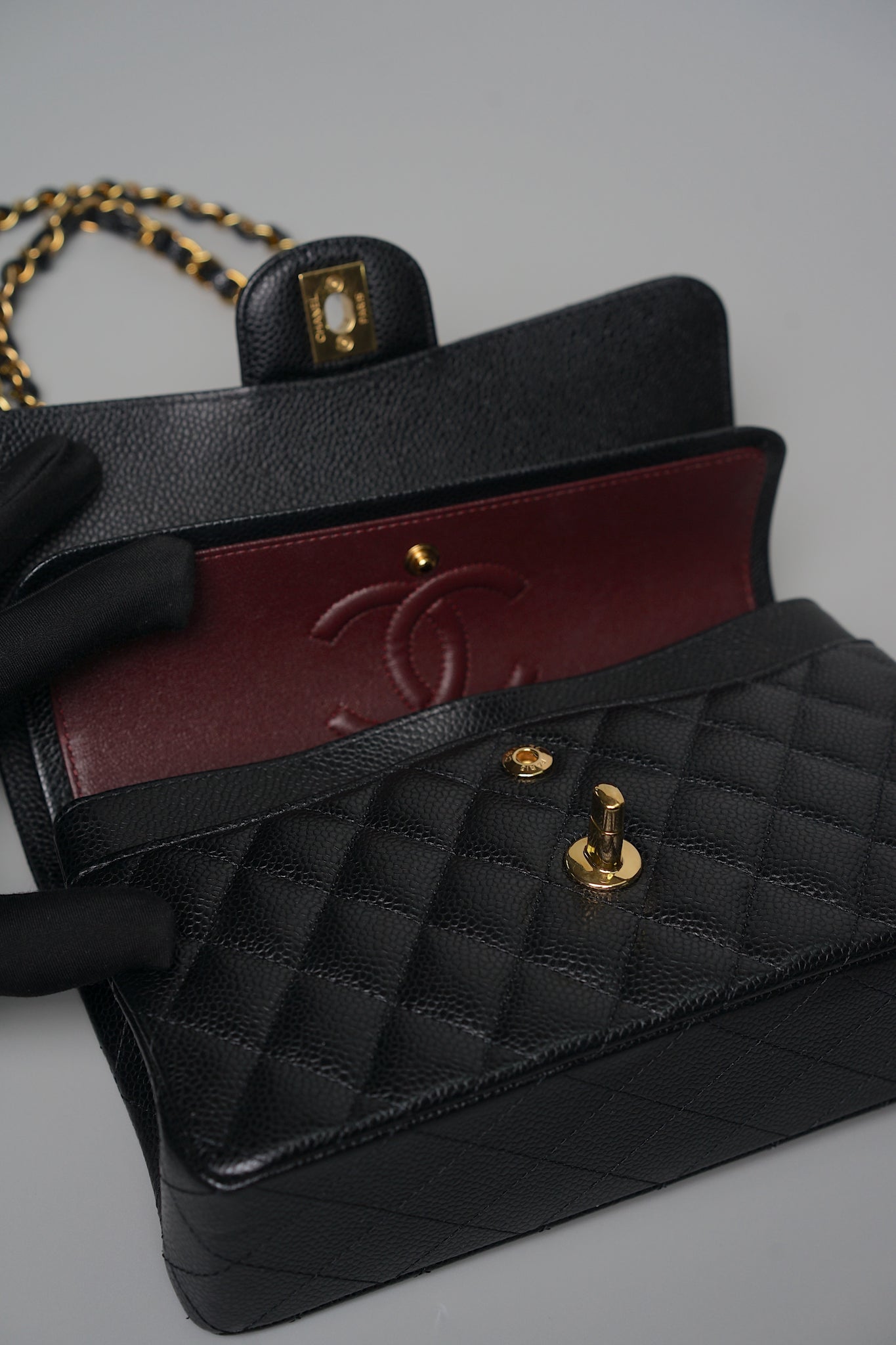 Chanel Small Double Flap in Black Caviar Ghw