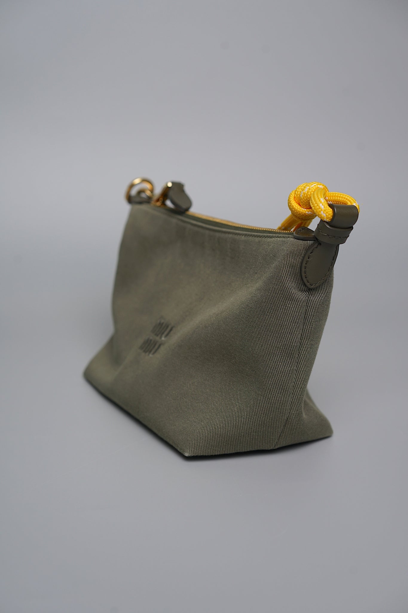 Miu Miu Gabardine Pouch in Olive Green/Yellow
