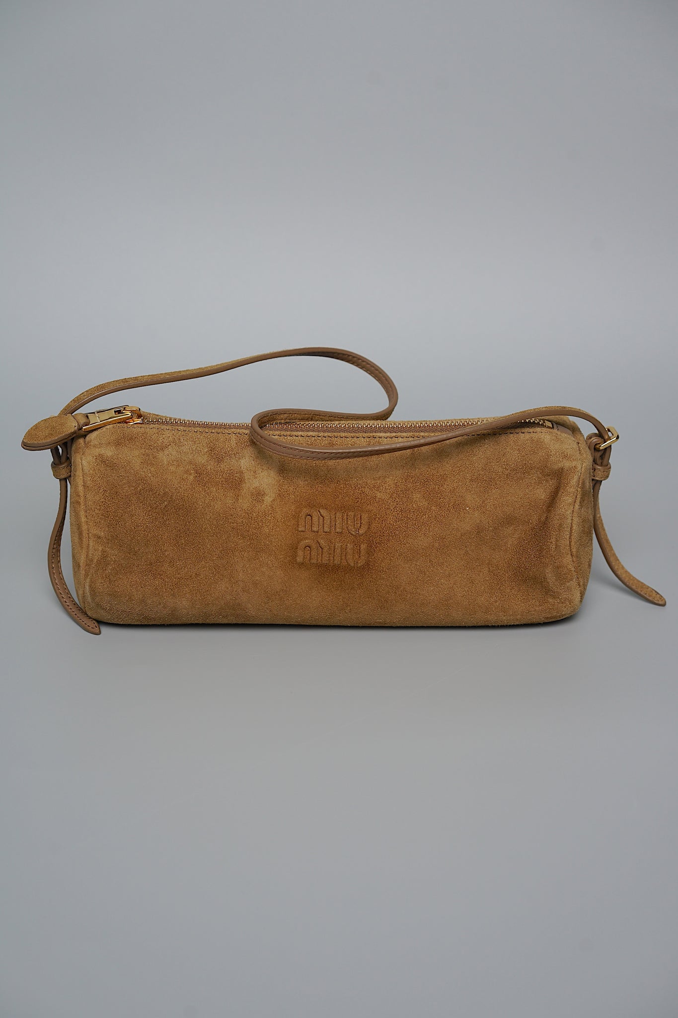 Miu Miu Suede Pouch in Olive Green