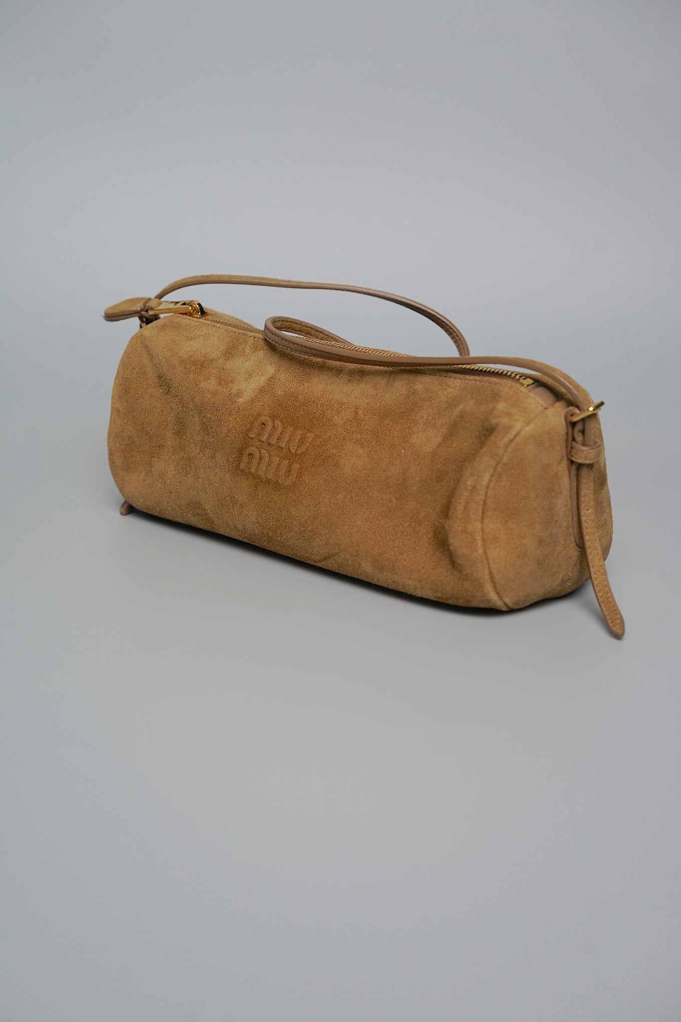Miu Miu Suede Pouch in Olive Green