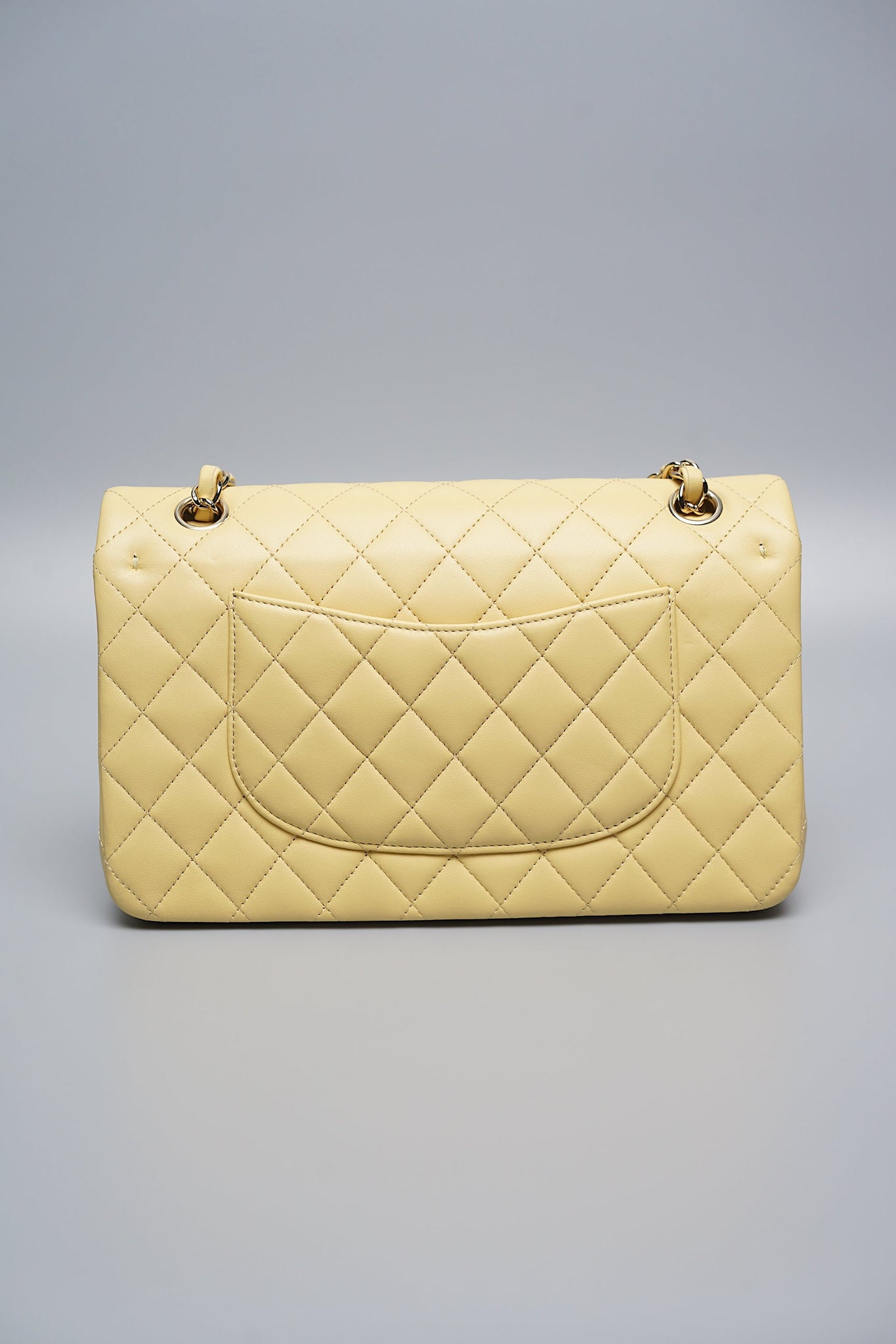 Chanel Double Medium Flap in Yellow Lambskin Ghw (Brand New)