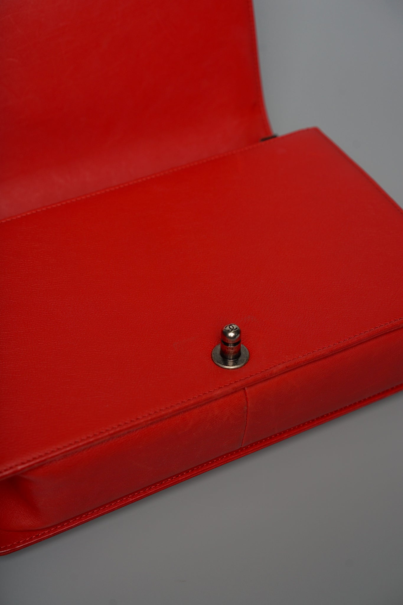 Chanel Le Boy Medium in Red Ruthenium