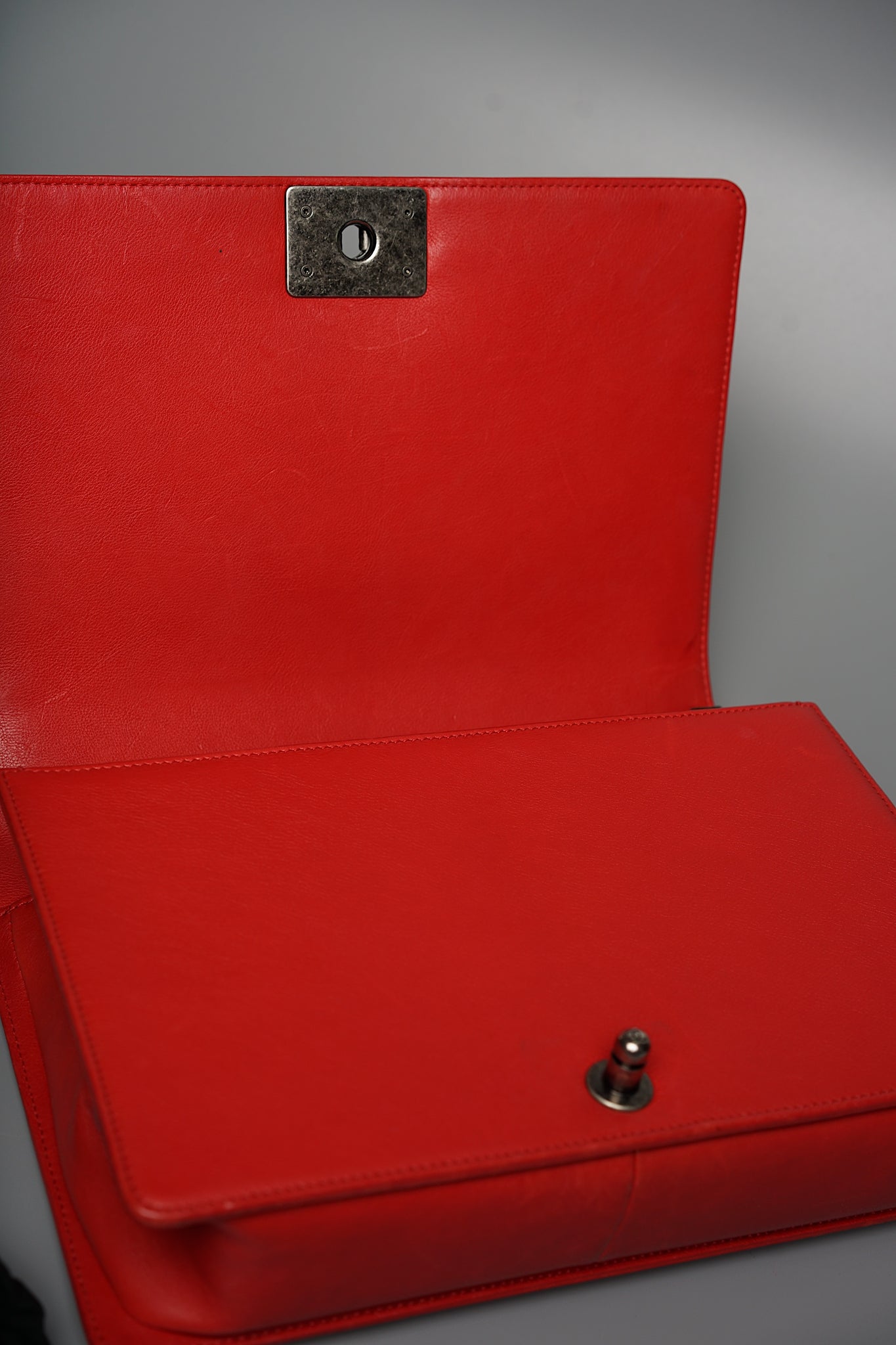 Chanel Le Boy Medium in Red Ruthenium