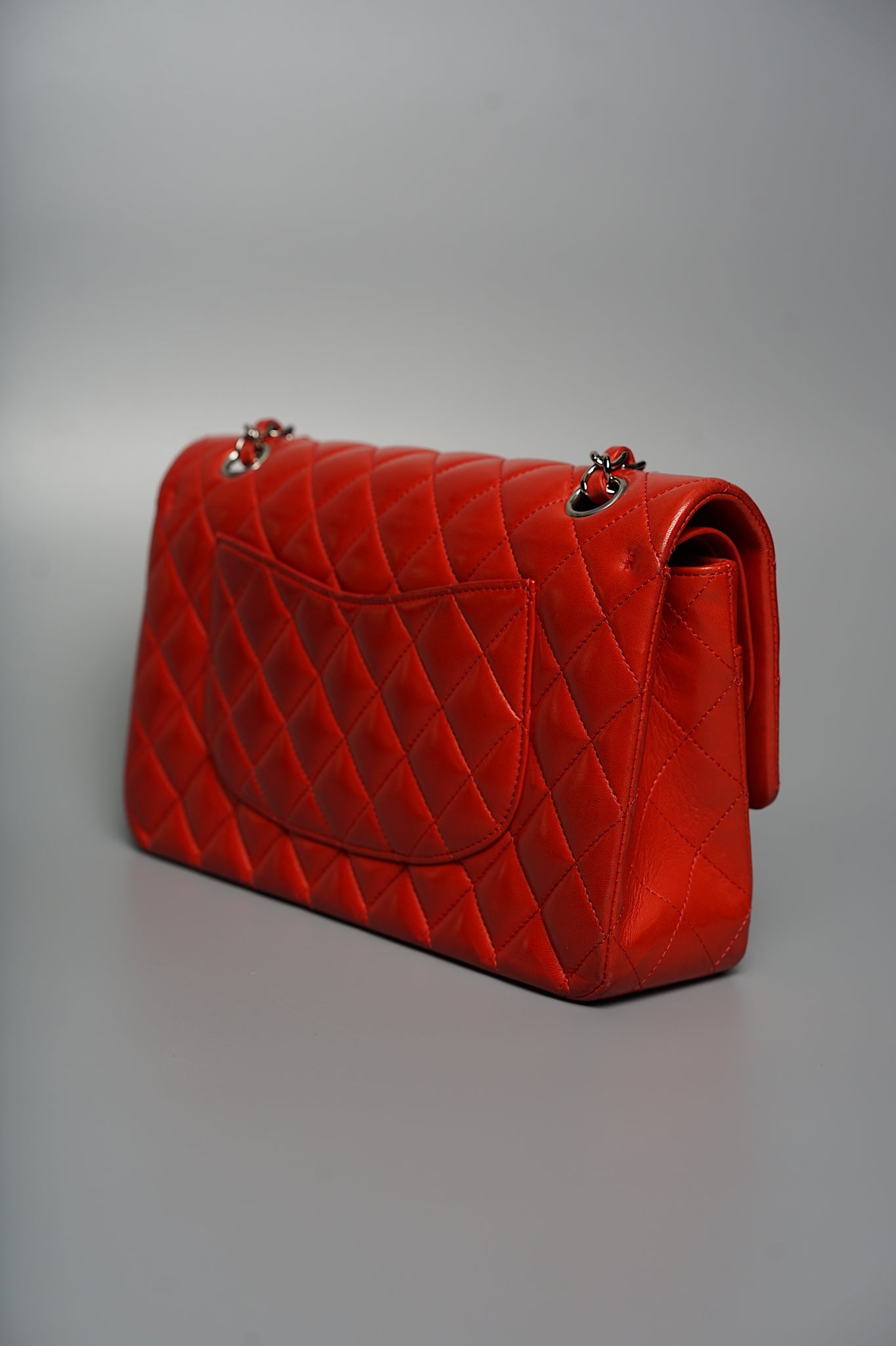 Chanel Classic Double Medium Flap in Vermillon Lambskin Shw