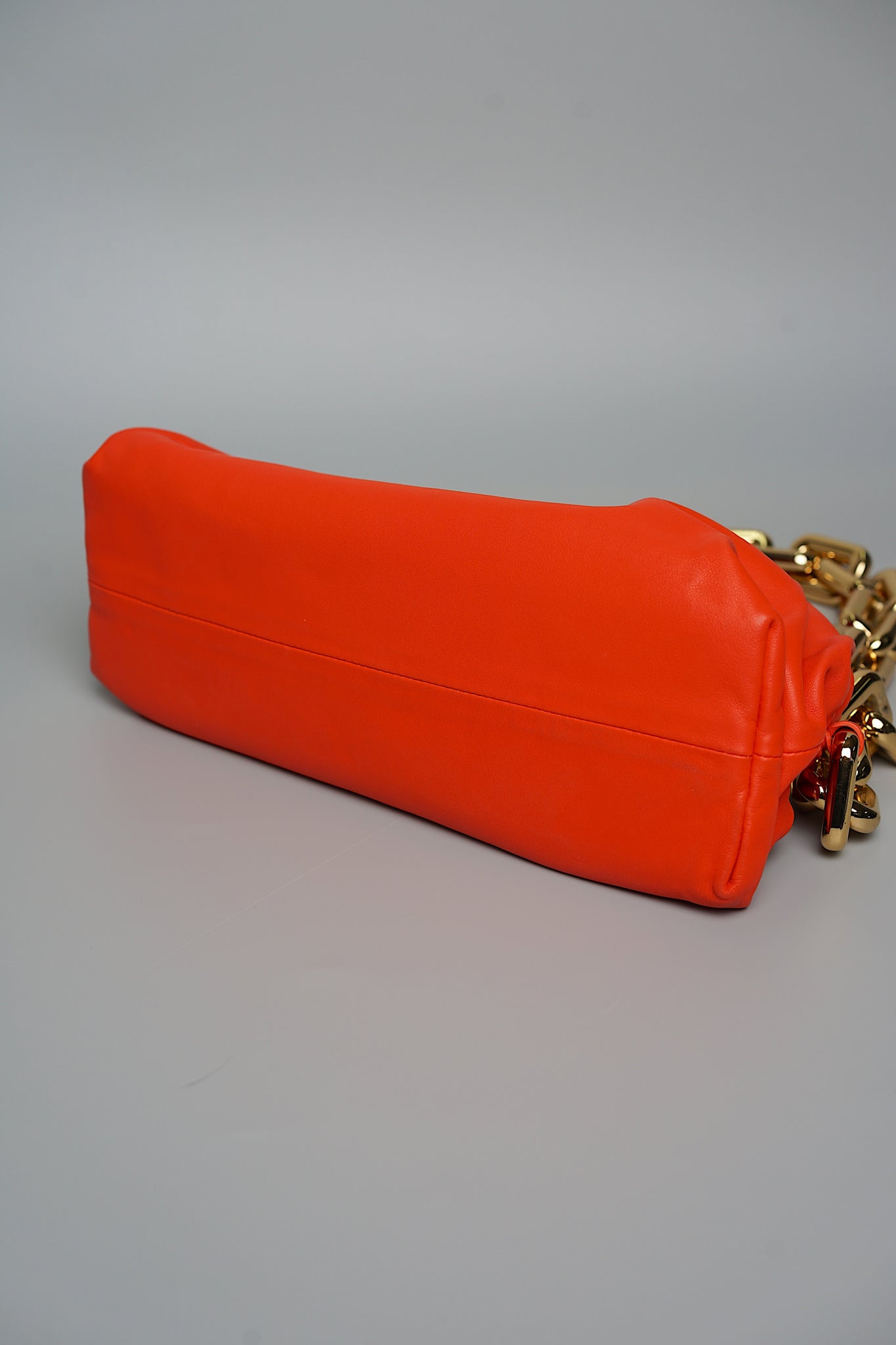 Bottega Chain Pouch Handbag in Orange