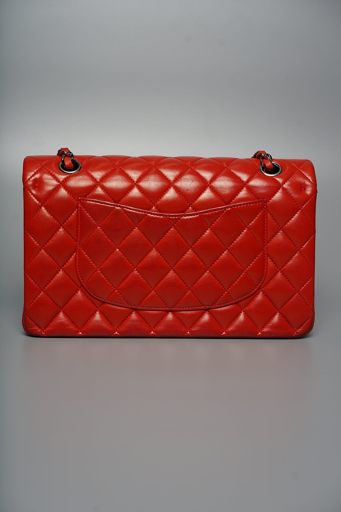 Chanel Classic Double Medium Flap in Vermillon Lambskin Shw