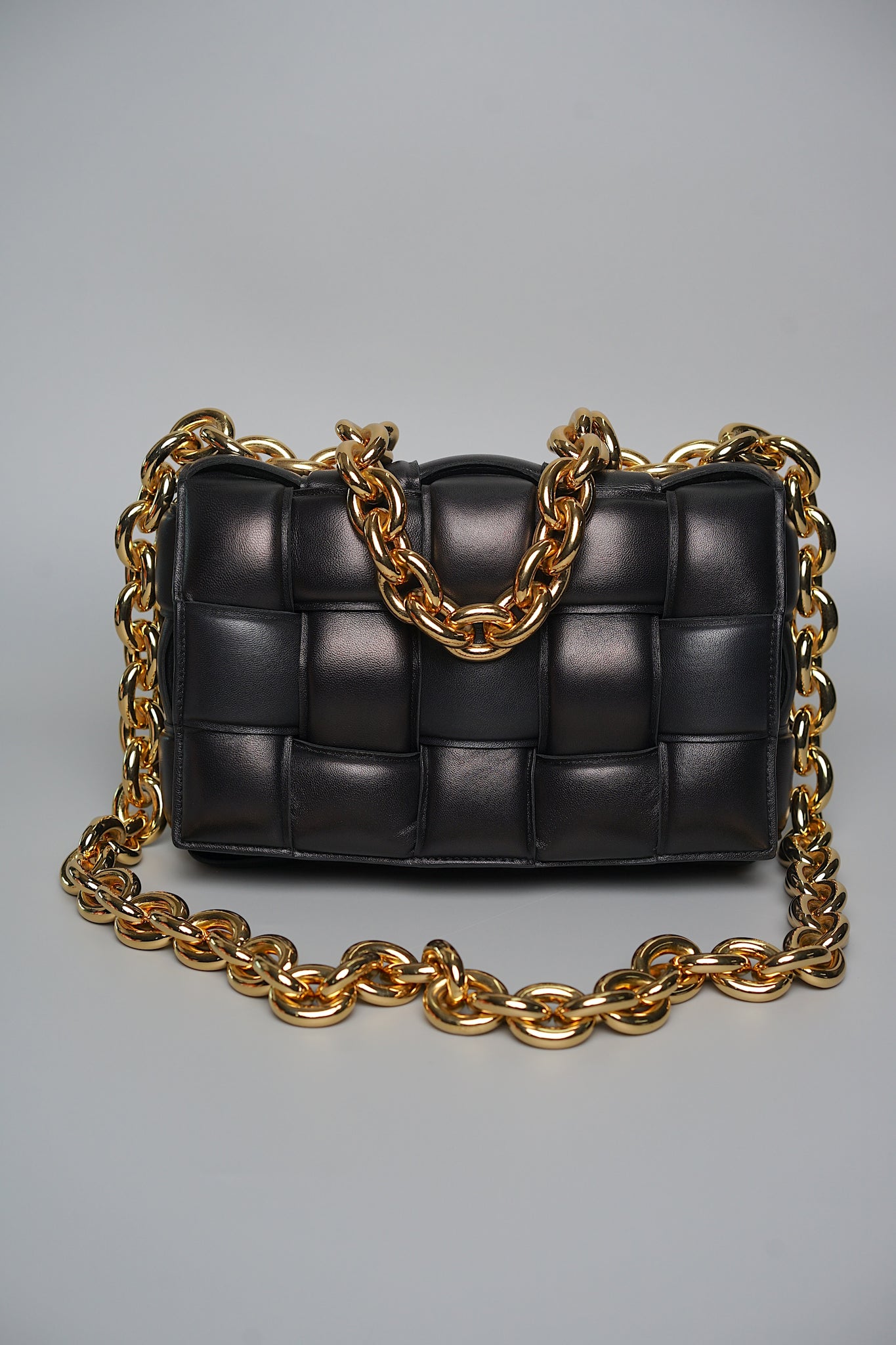Bottega Padded Chain Cassette Bag in Black