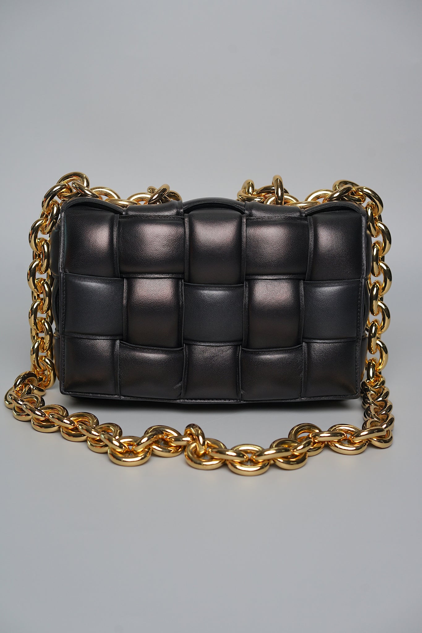 Bottega Padded Chain Cassette Bag in Black