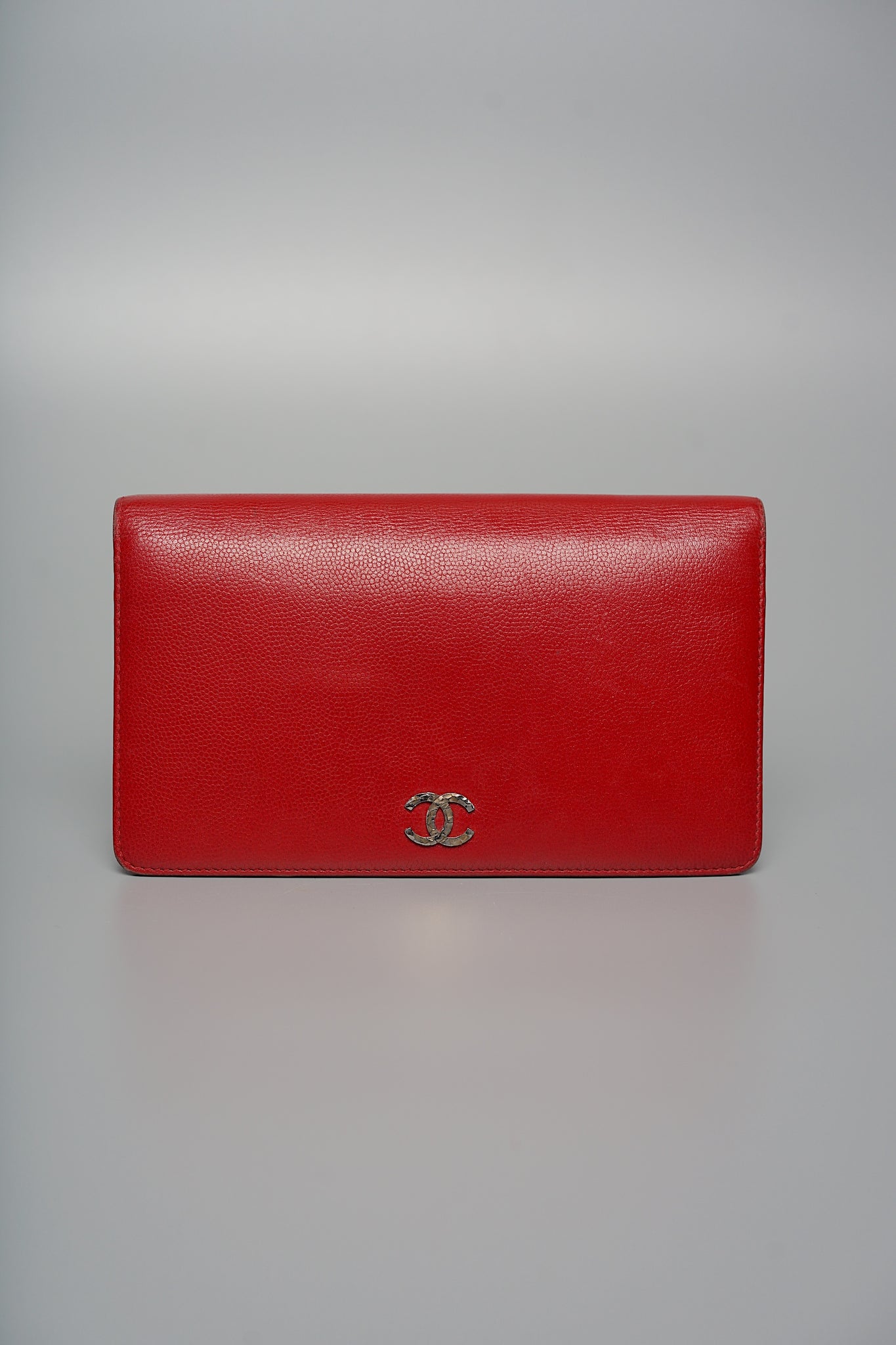 Chanel Long Wallet in Red Caviar Shw