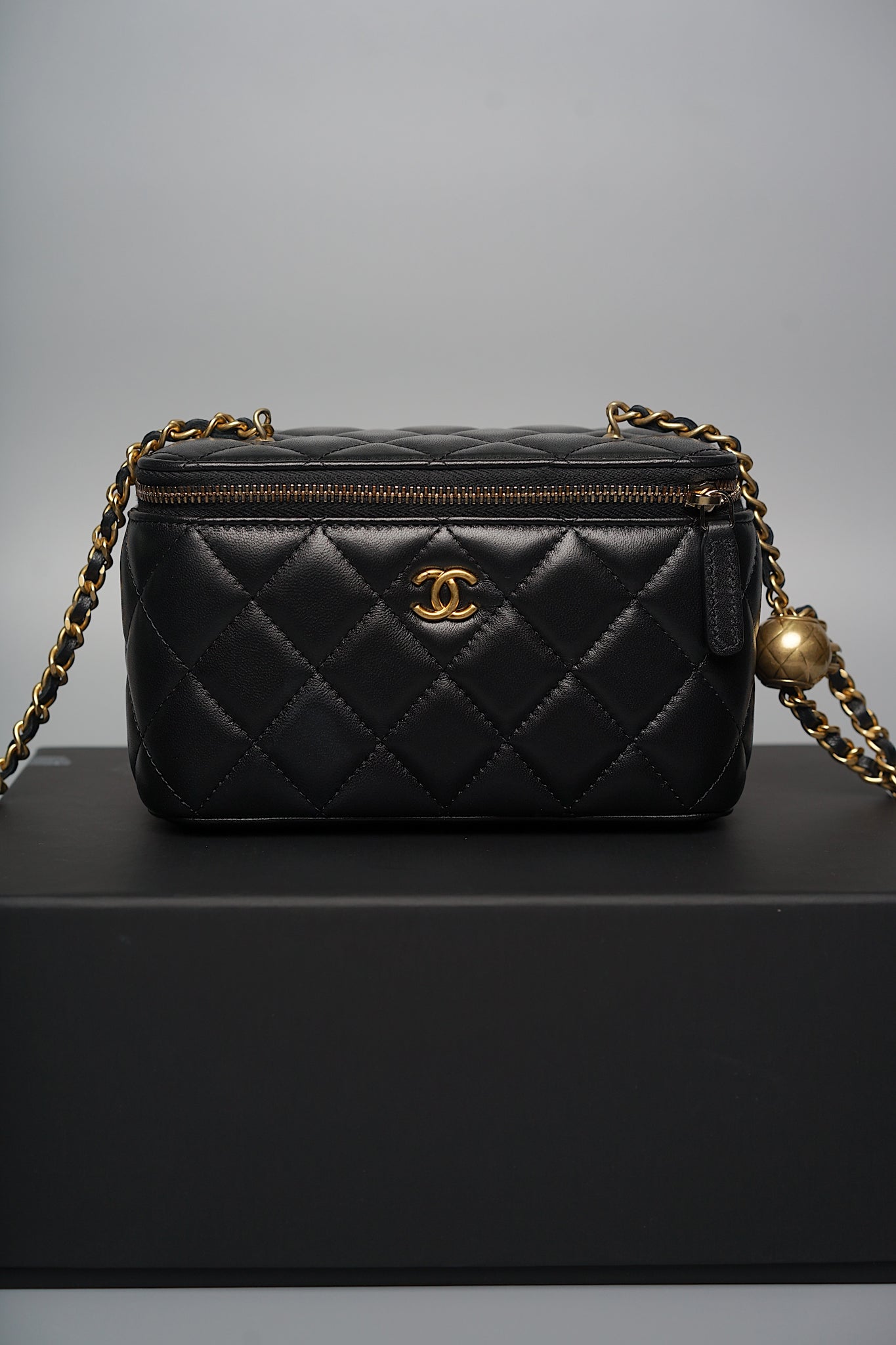Chanel Pearl Crush Vanity in Black Lambskin Bghw