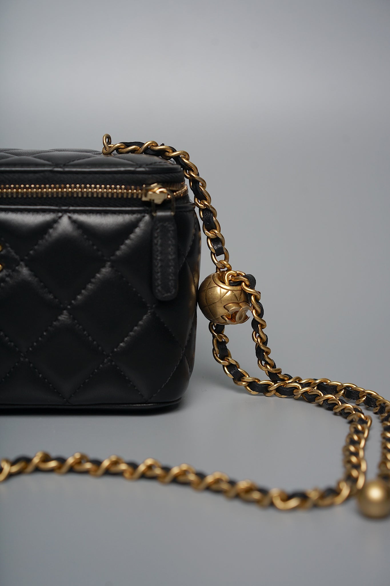 Chanel Pearl Crush Vanity in Black Lambskin Bghw