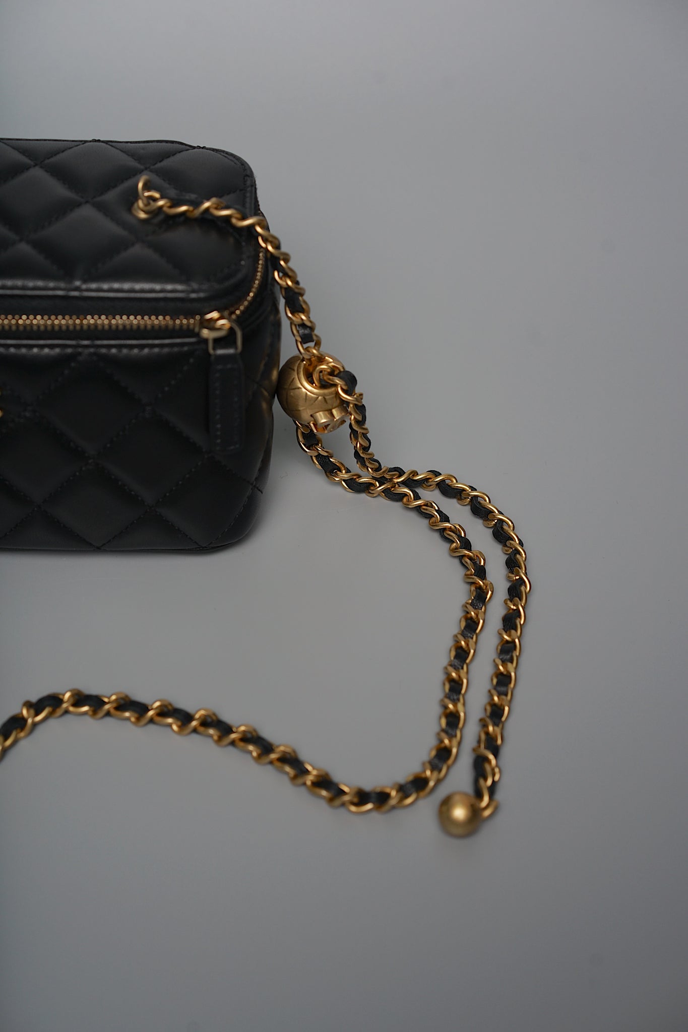 Chanel Pearl Crush Vanity in Black Lambskin Bghw