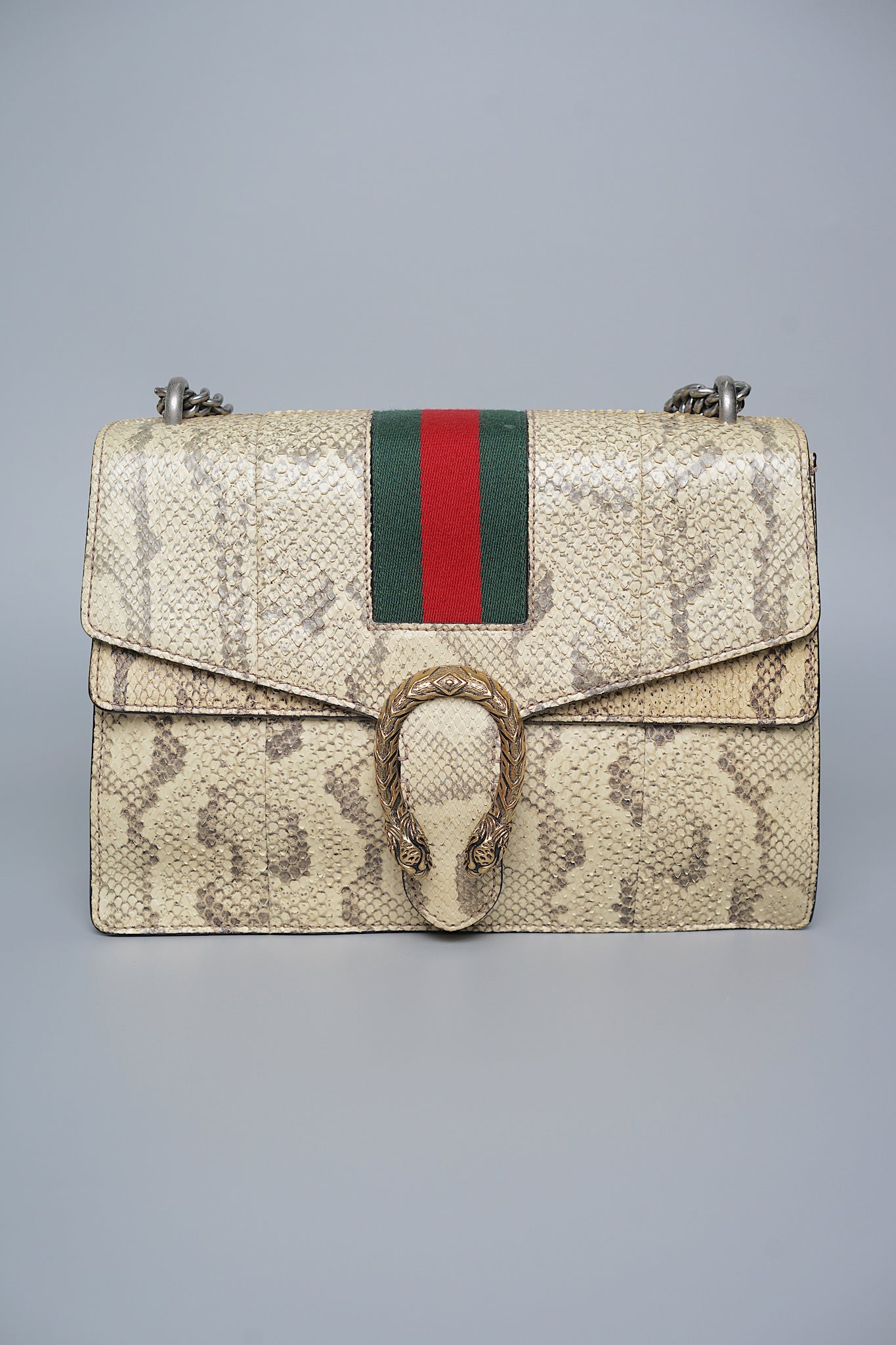 Gucci Python Medium Dionysus Shoulder Bag in Beige