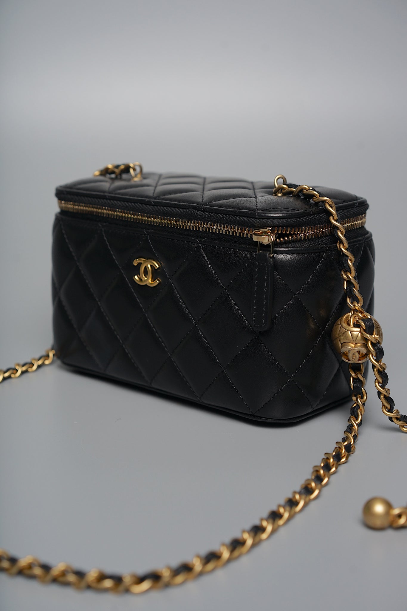 Chanel Pearl Crush Vanity in Black Lambskin Bghw