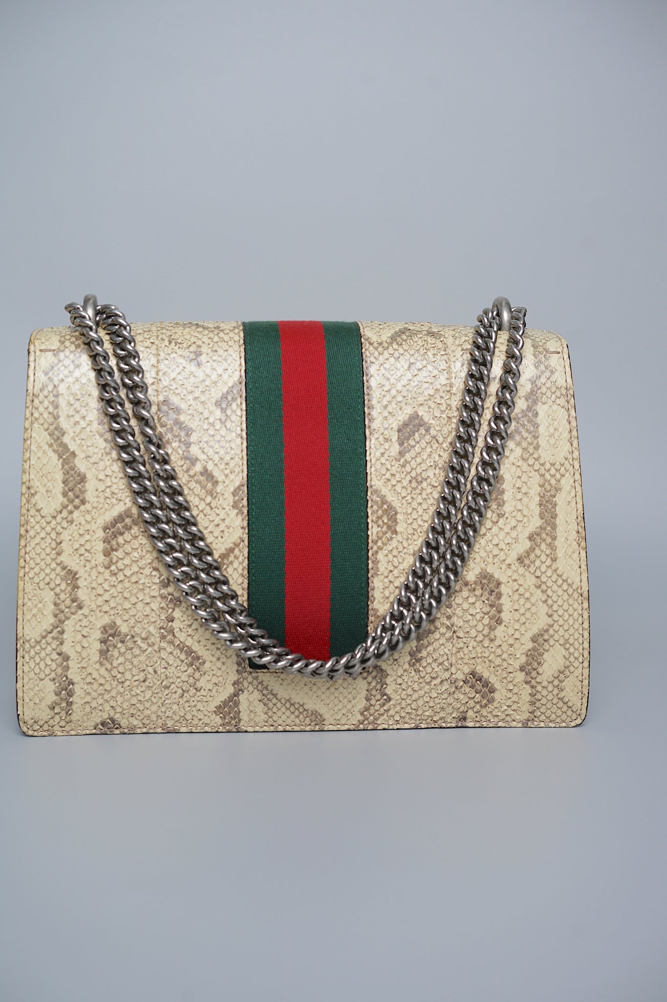 Gucci Python Medium Dionysus Shoulder Bag in Beige