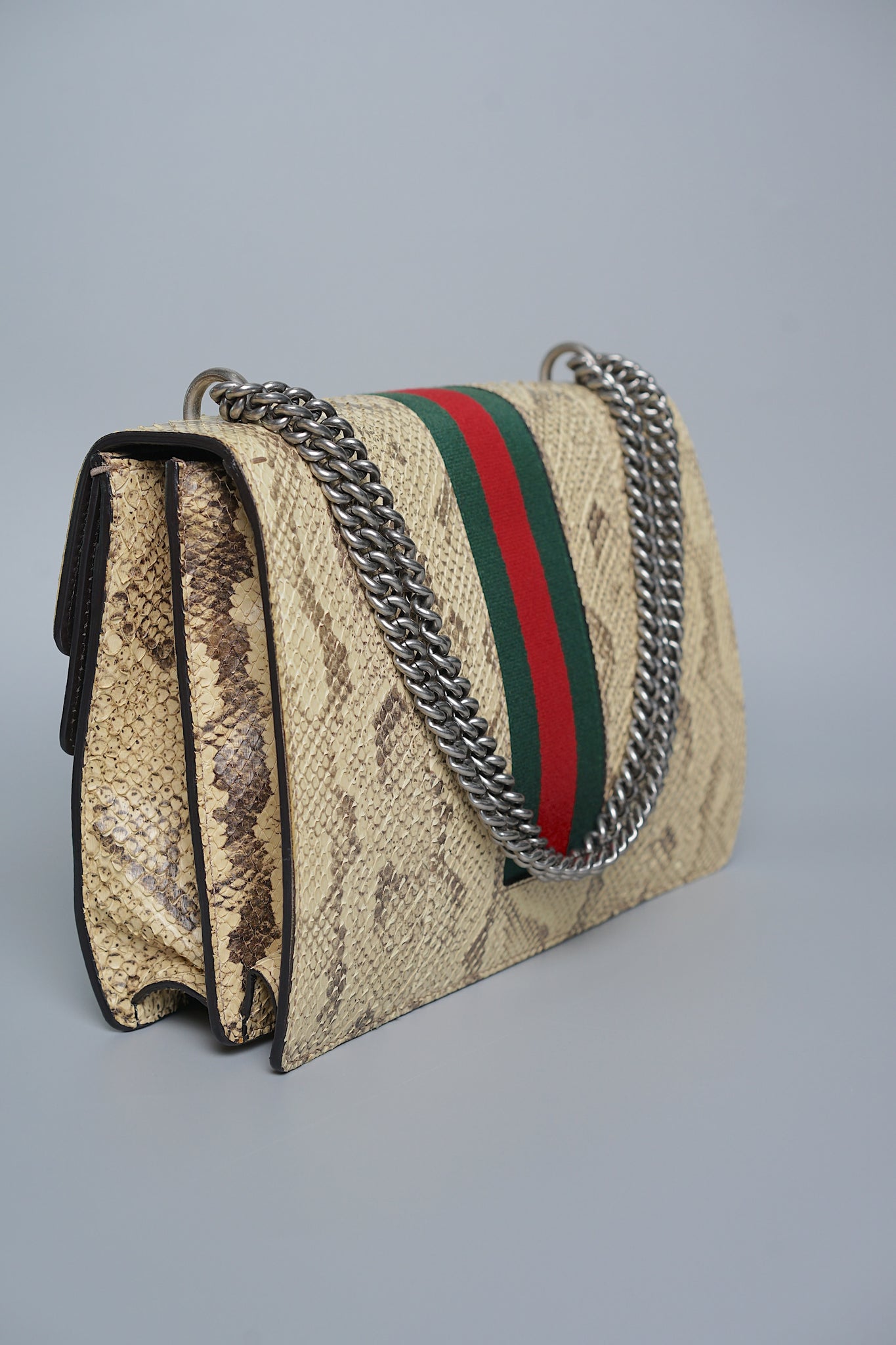 Gucci Python Medium Dionysus Shoulder Bag in Beige