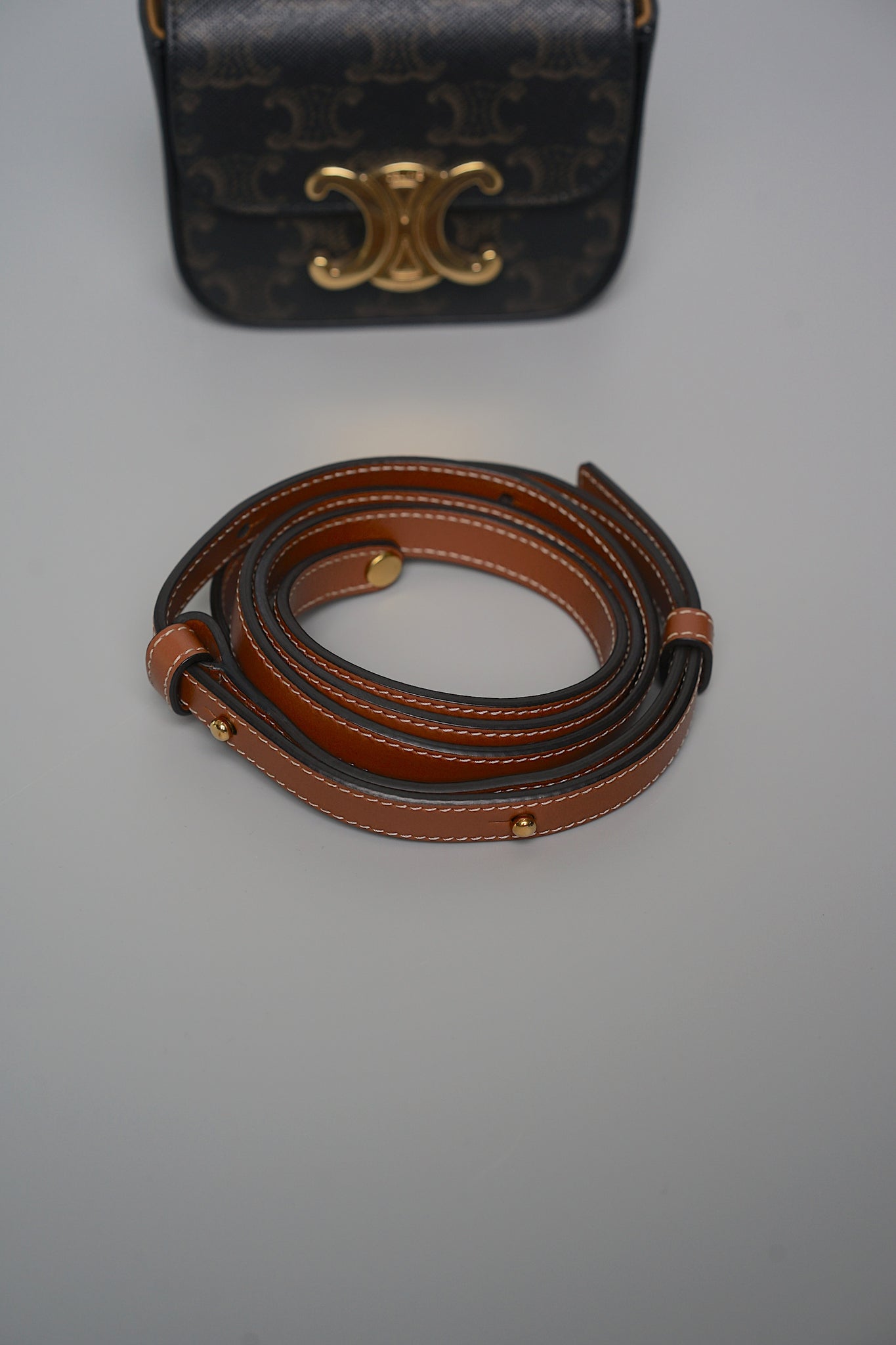 Celine Mini Claude in Triomphe Tan Ghw