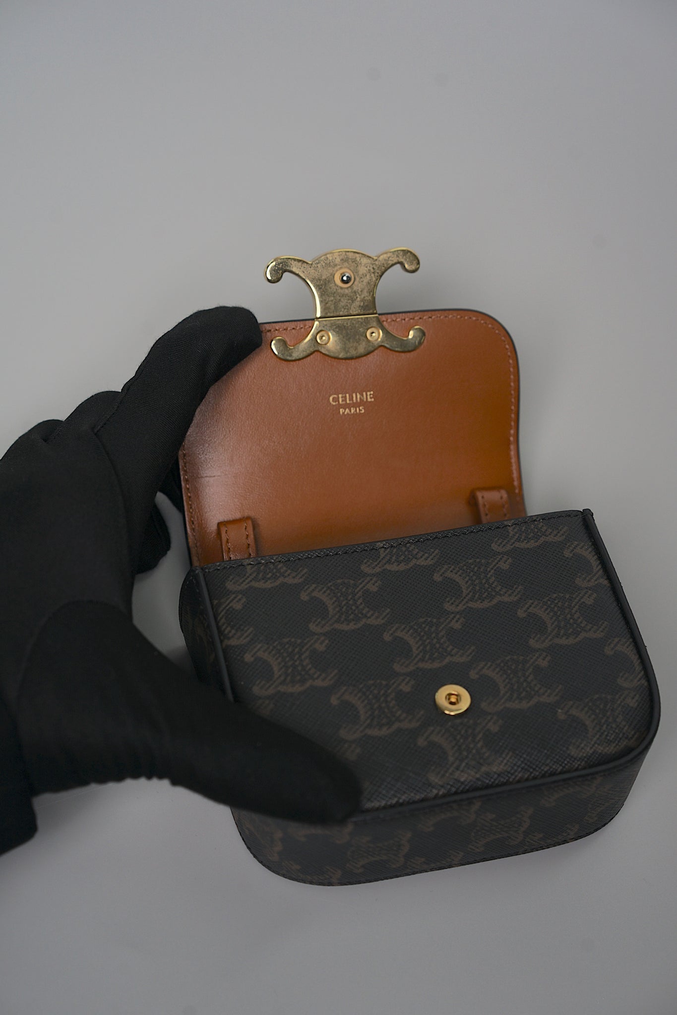Celine Mini Claude in Triomphe Tan Ghw
