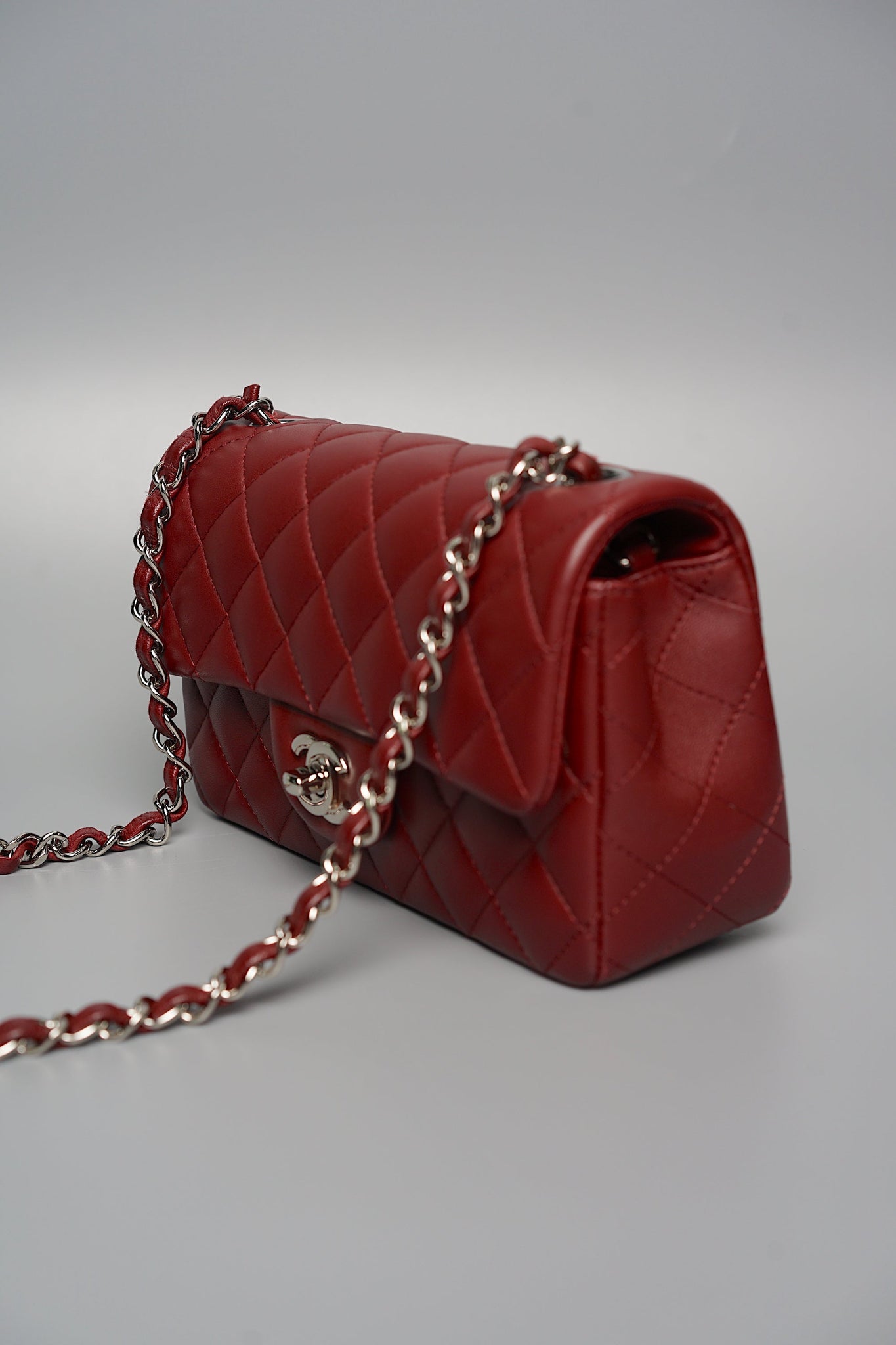 Chanel Mini Rectangular in Burgundy Shw
