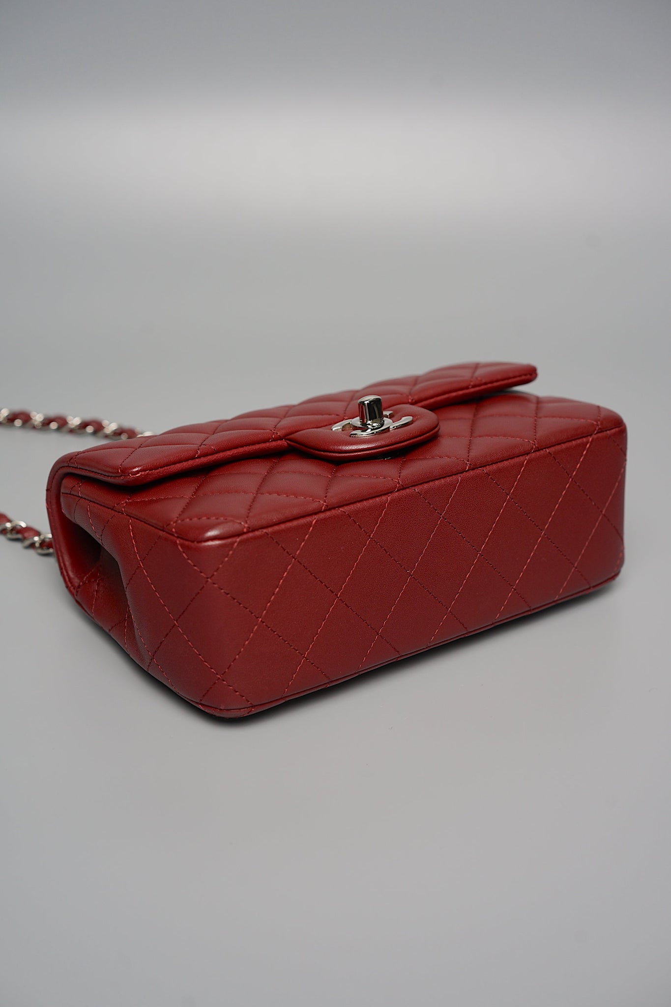 Chanel Mini Rectangular in Burgundy Shw