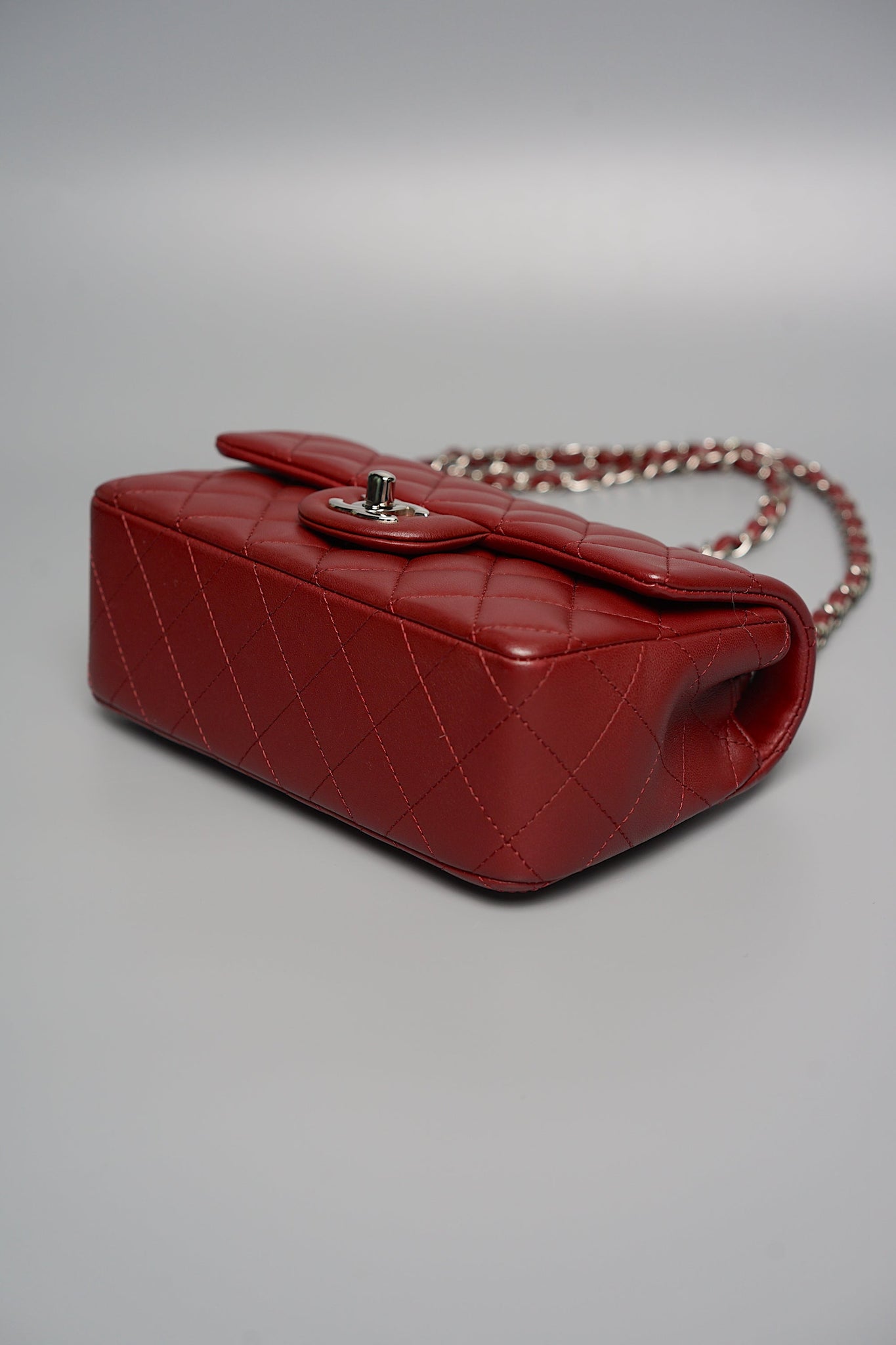 Chanel Mini Rectangular in Burgundy Shw