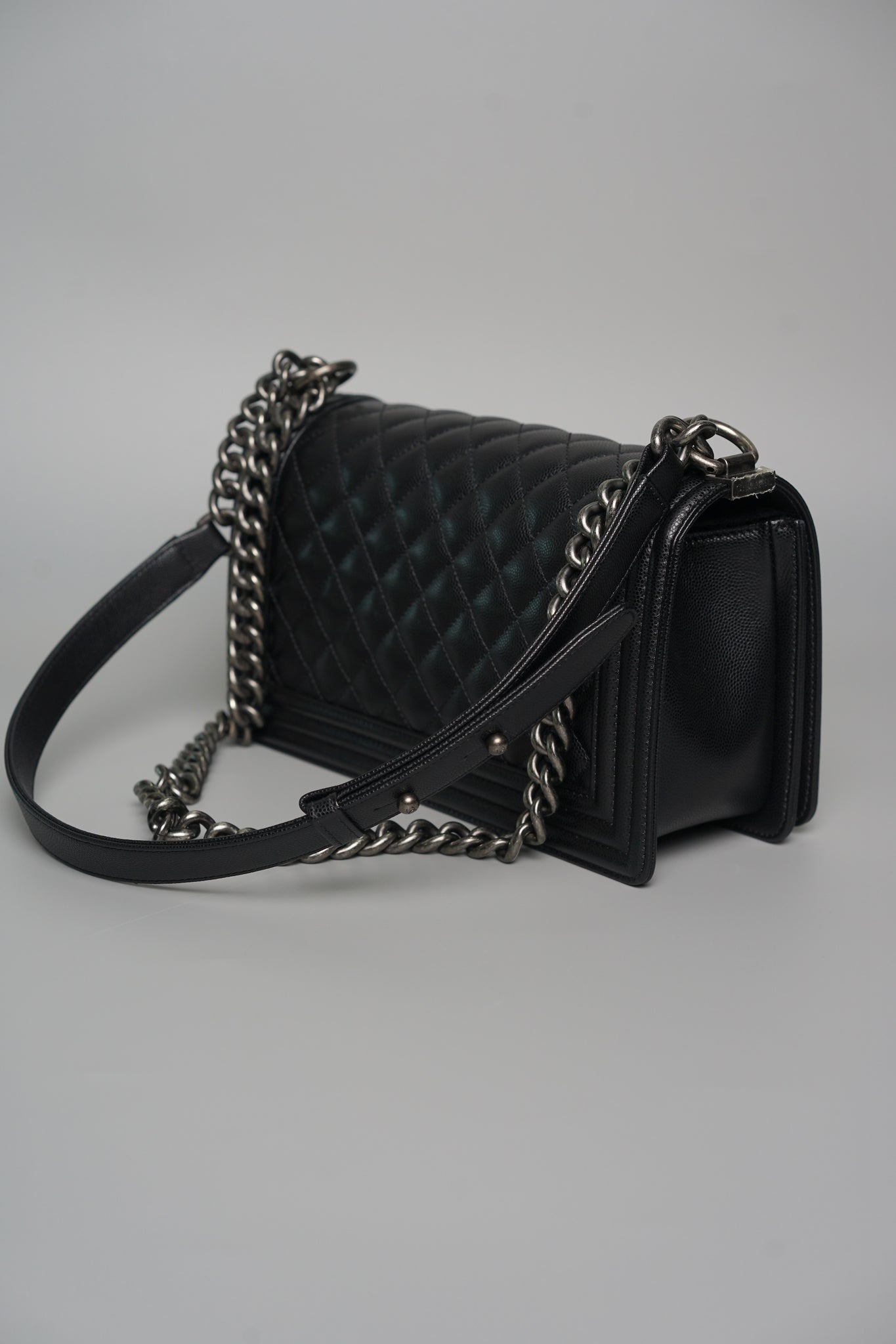 Boy Chanel Medium in Black Caviar Ruthenium