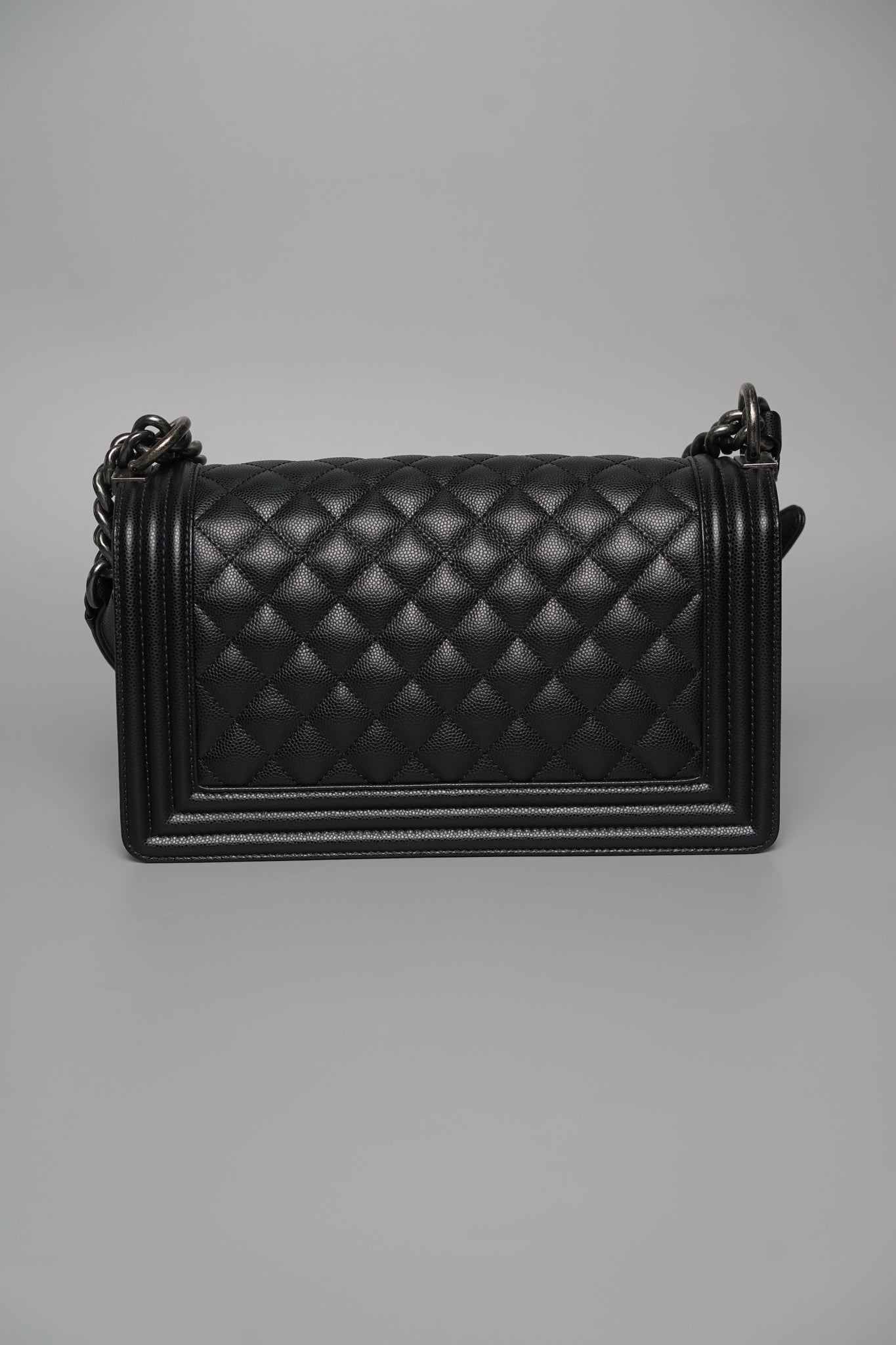 Boy Chanel Medium in Black Caviar Ruthenium