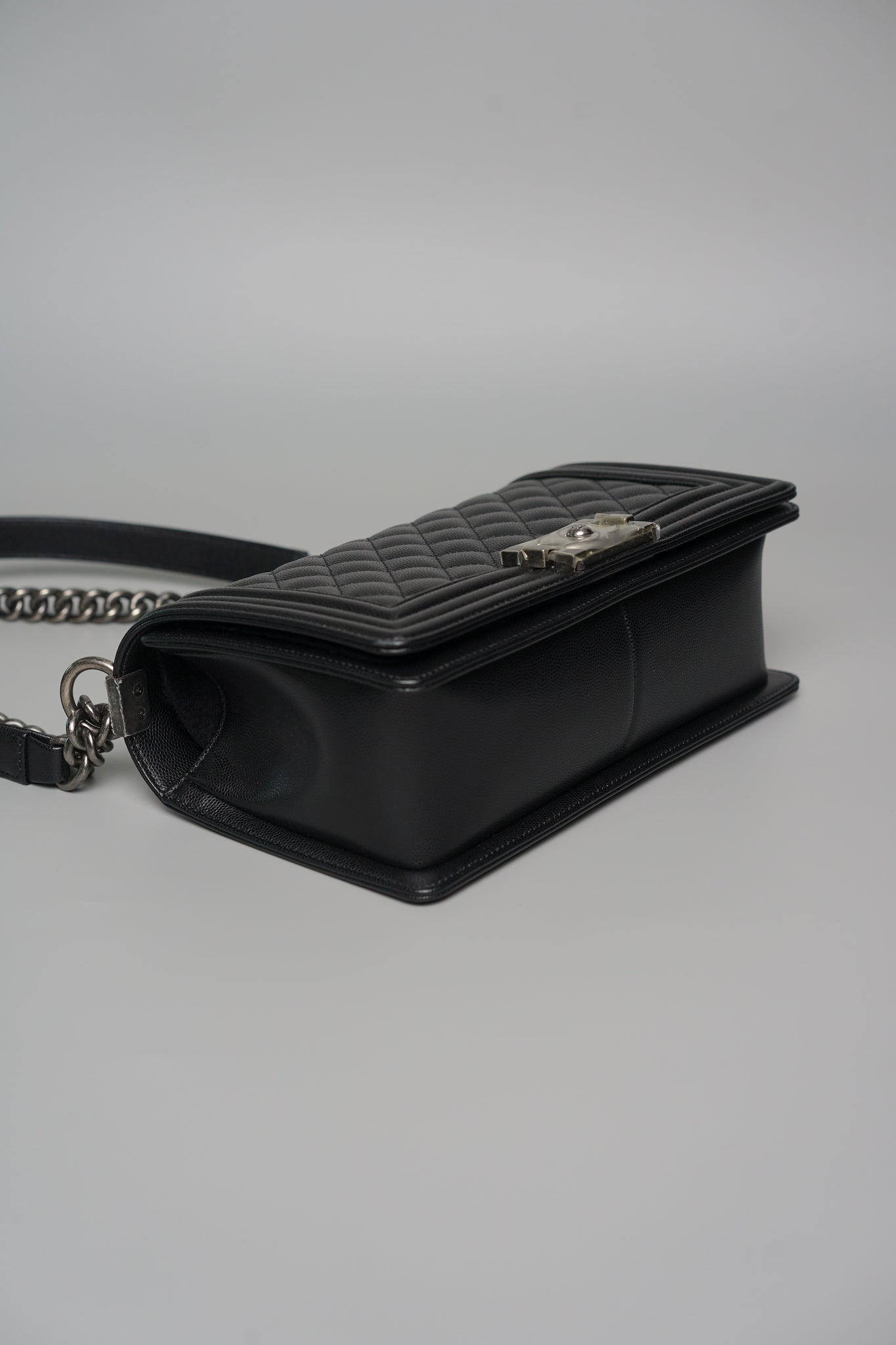 Boy Chanel Medium in Black Caviar Ruthenium