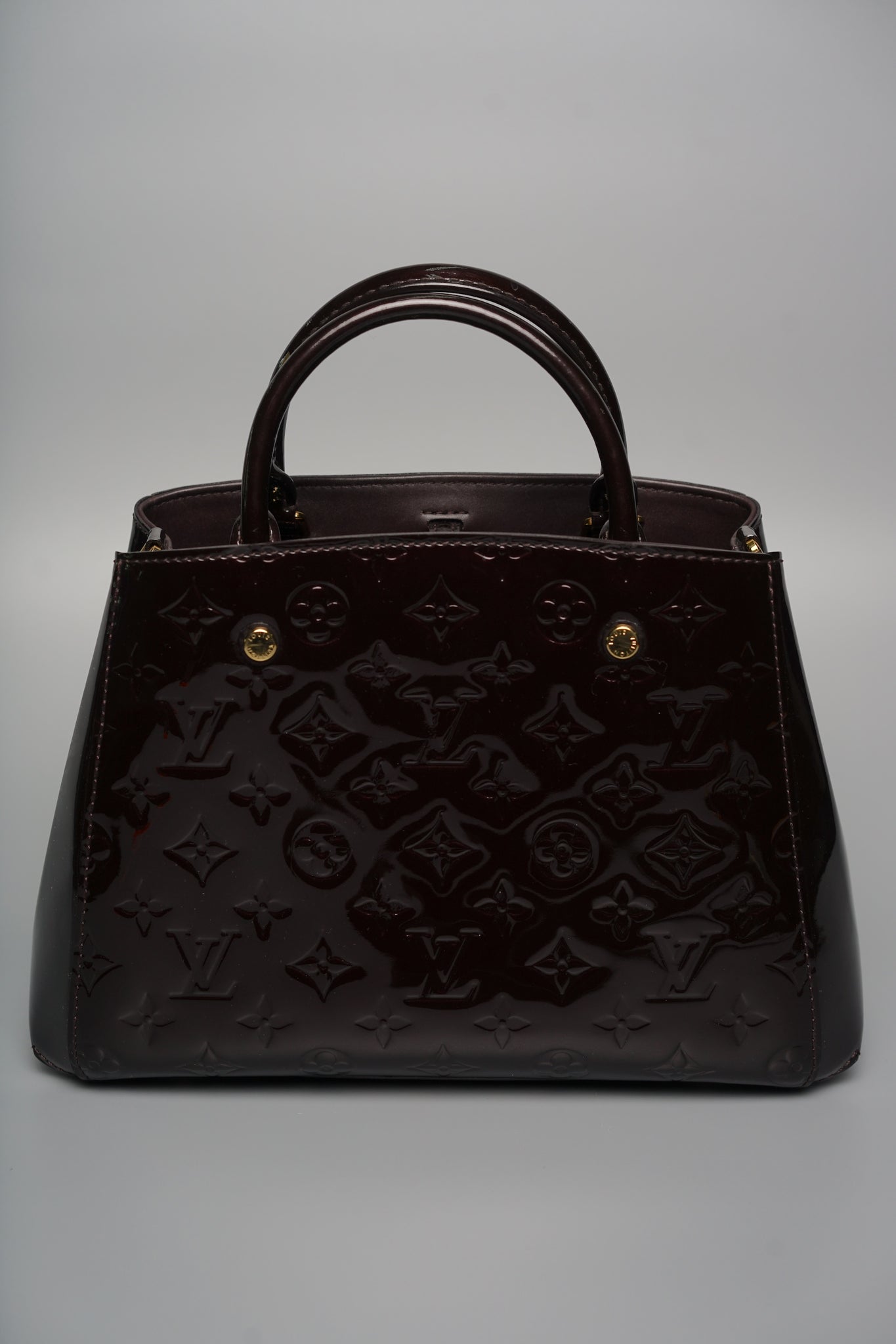 Louis Vuitton Montaigne MM Vernis Monogram Bag in Bordeaux Ghw