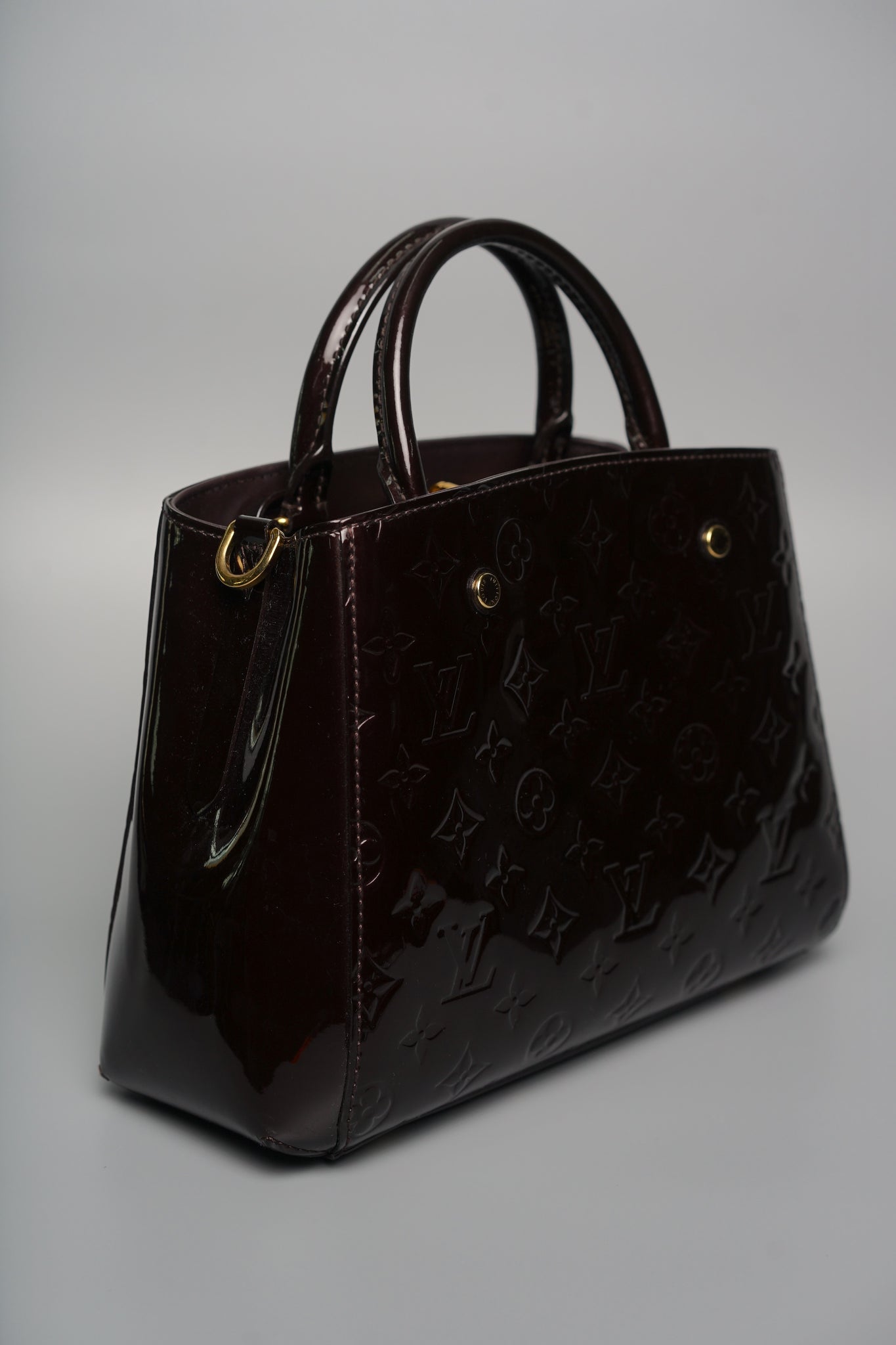 Louis Vuitton Montaigne MM Vernis Monogram Bag in Bordeaux Ghw