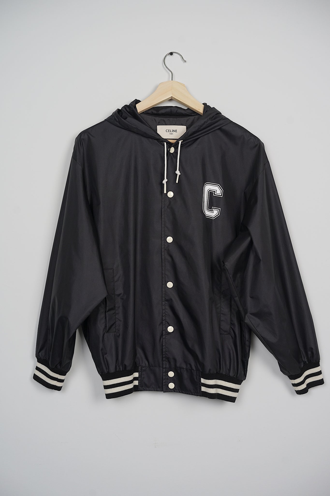 Celine Windbreaker Jacket in Black/White Size 34