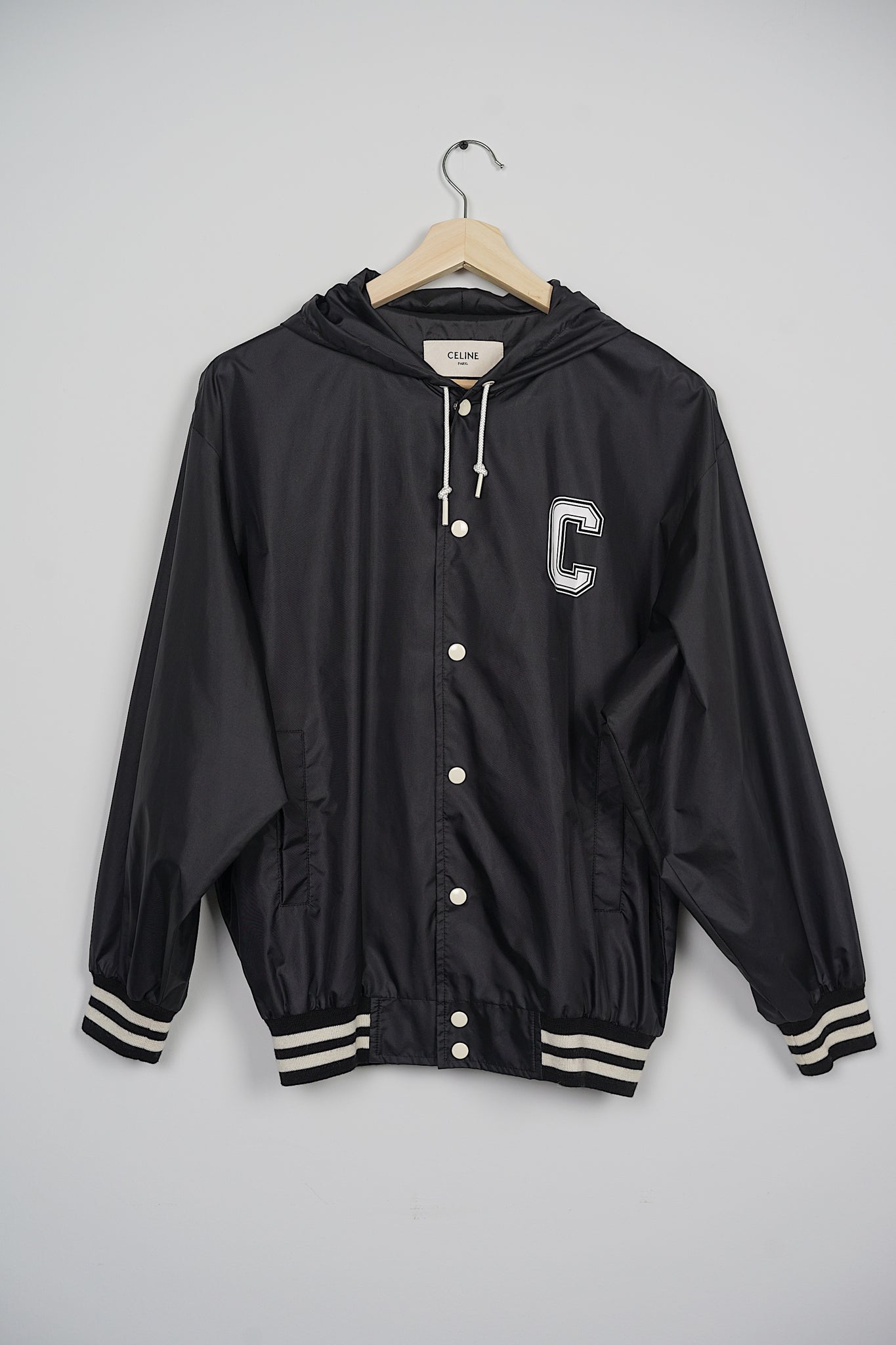 Celine Windbreaker Jacket in Black/White Size 34