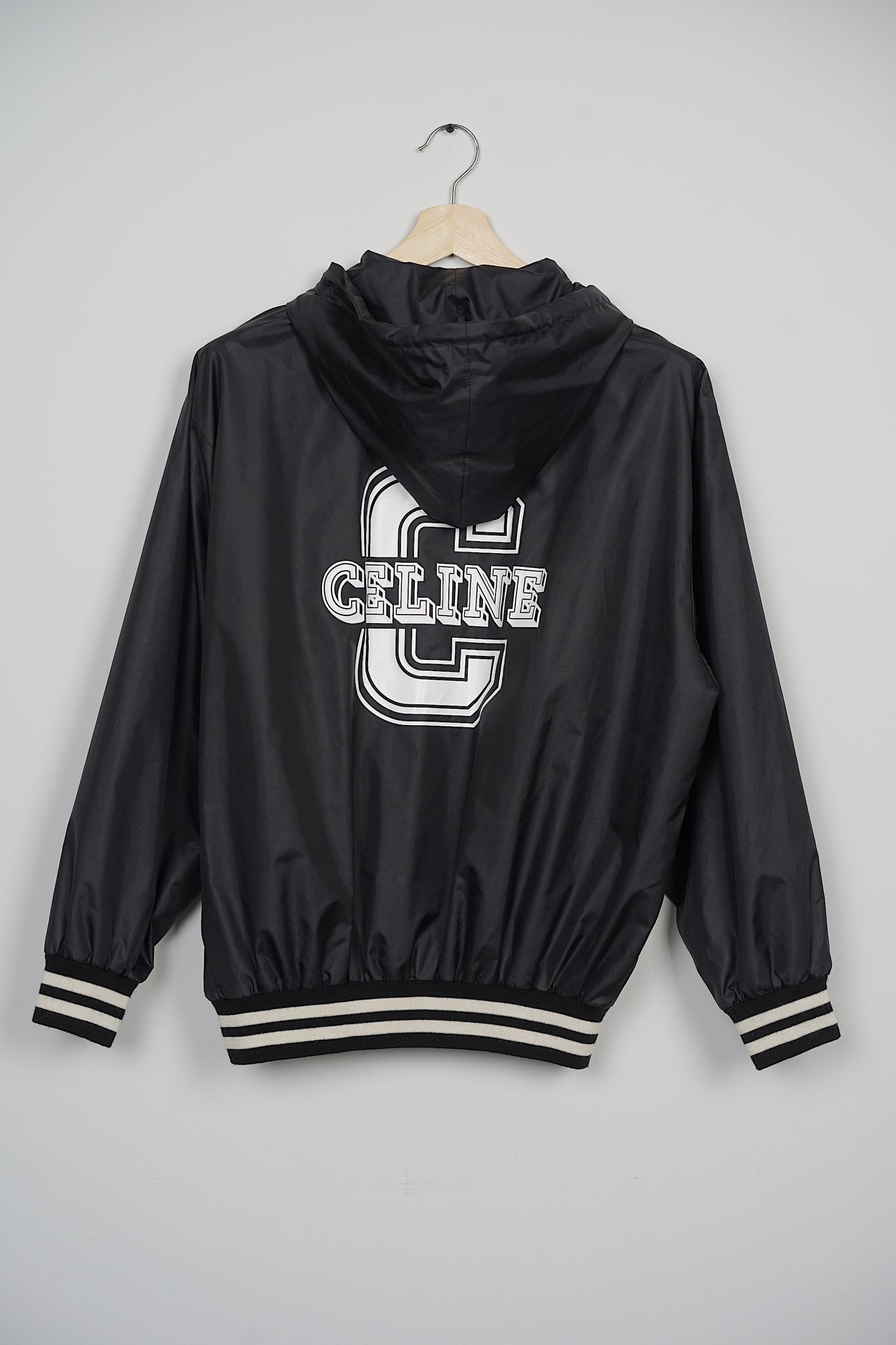 Celine Windbreaker Jacket in Black/White Size 34