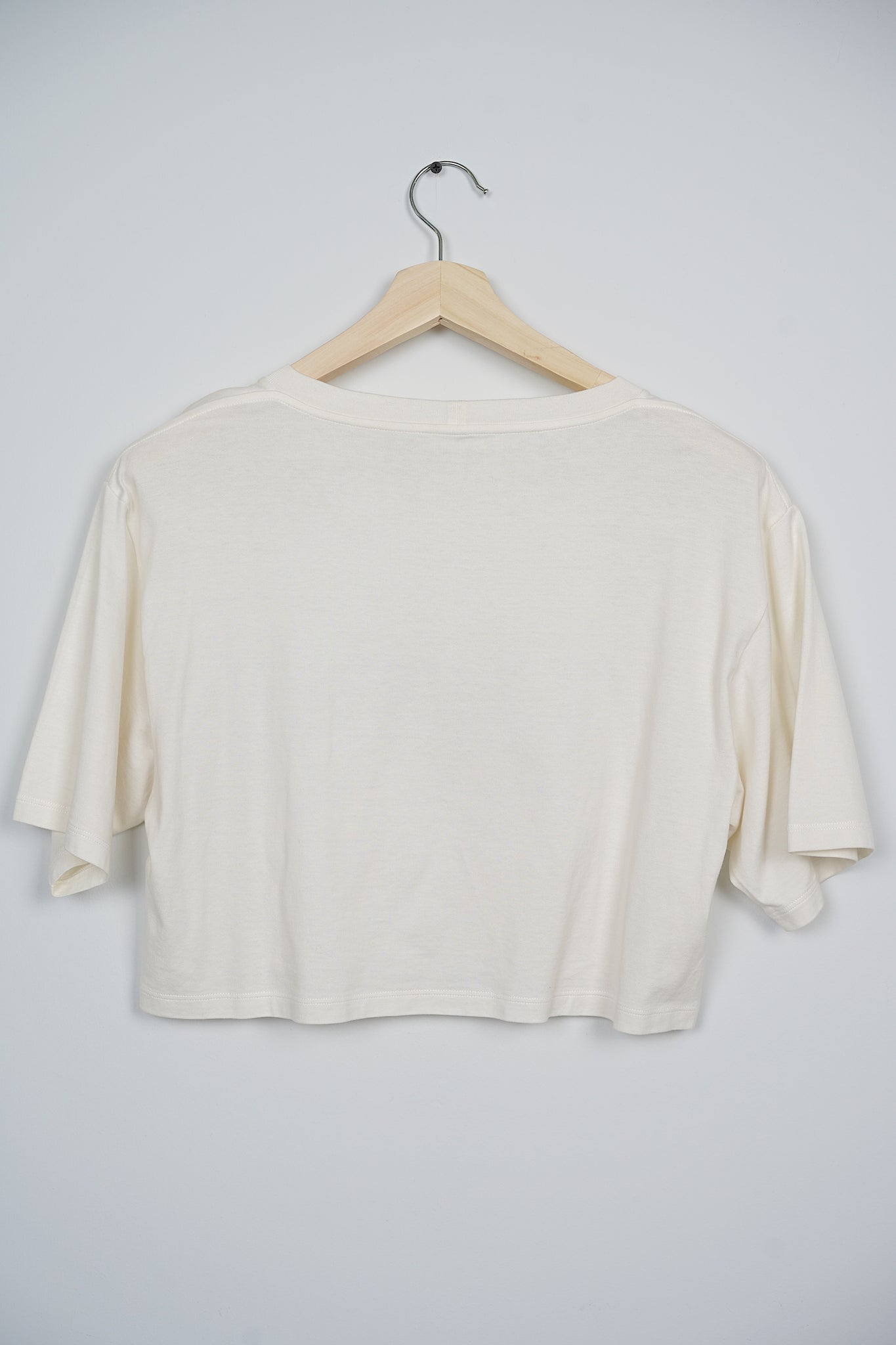 Celine Cropped Logo T-Shirt in White Size M