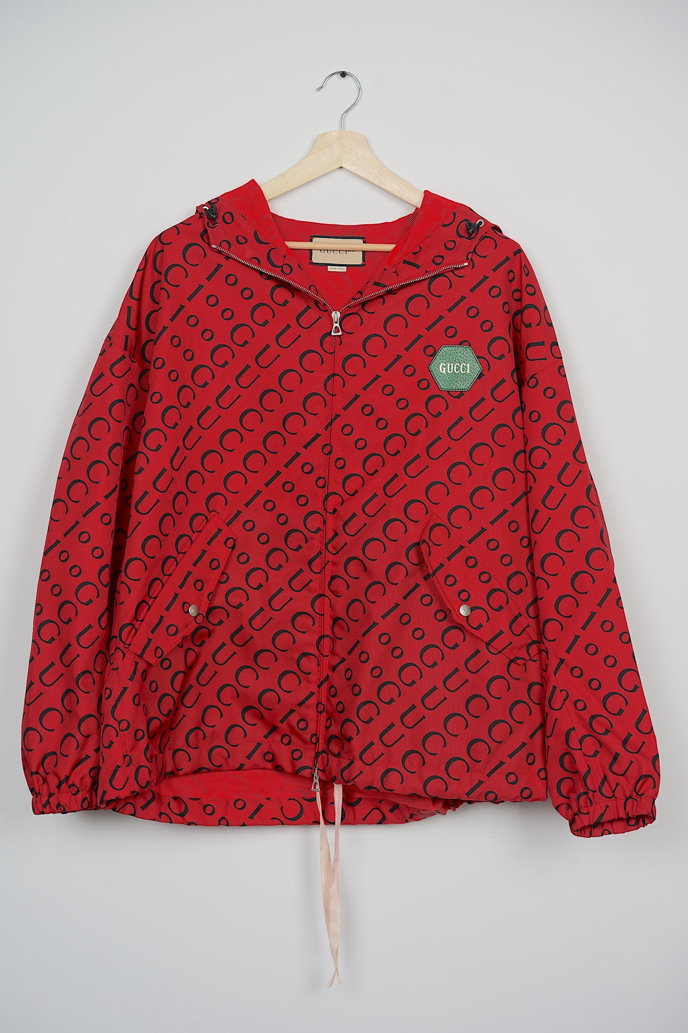 Gucci Nylon Canvas Jacket in Red/Black Size 50