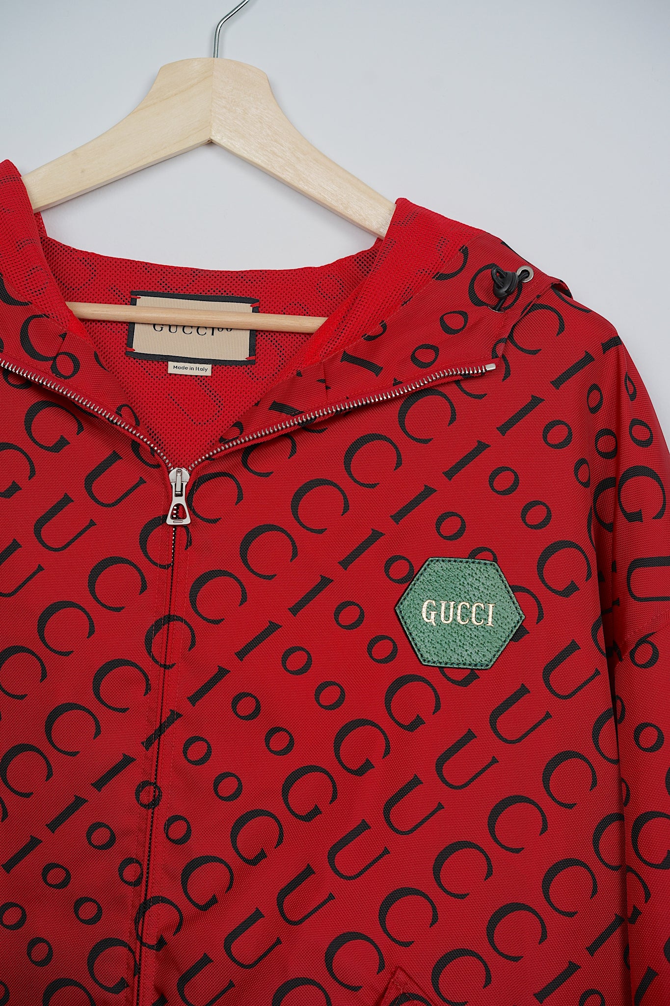 Gucci Nylon Canvas Jacket in Red/Black Size 50