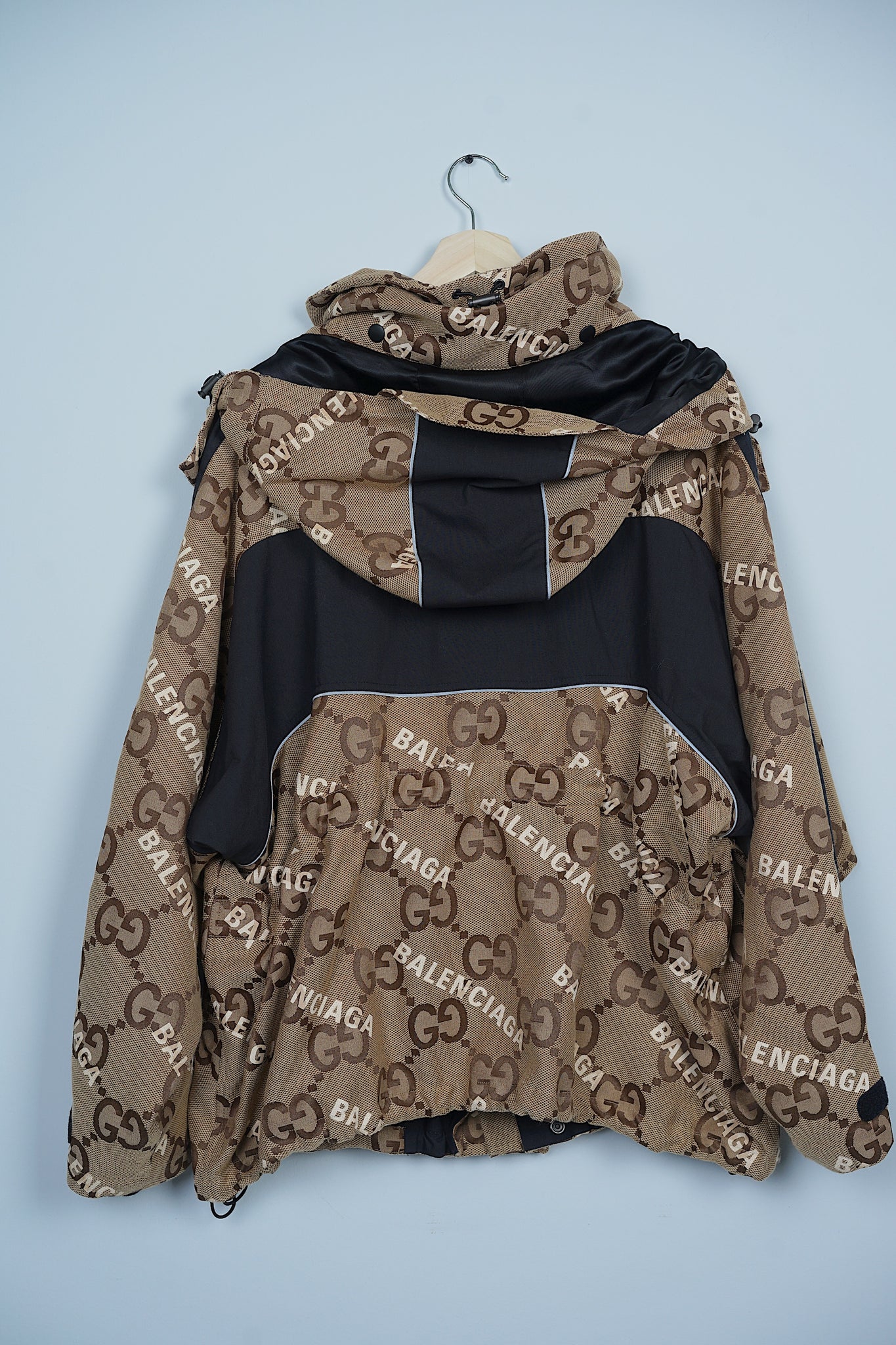 Balenciaga x Gucci Jumbo GG Canvas Jacket in Beige/Black Size 50
