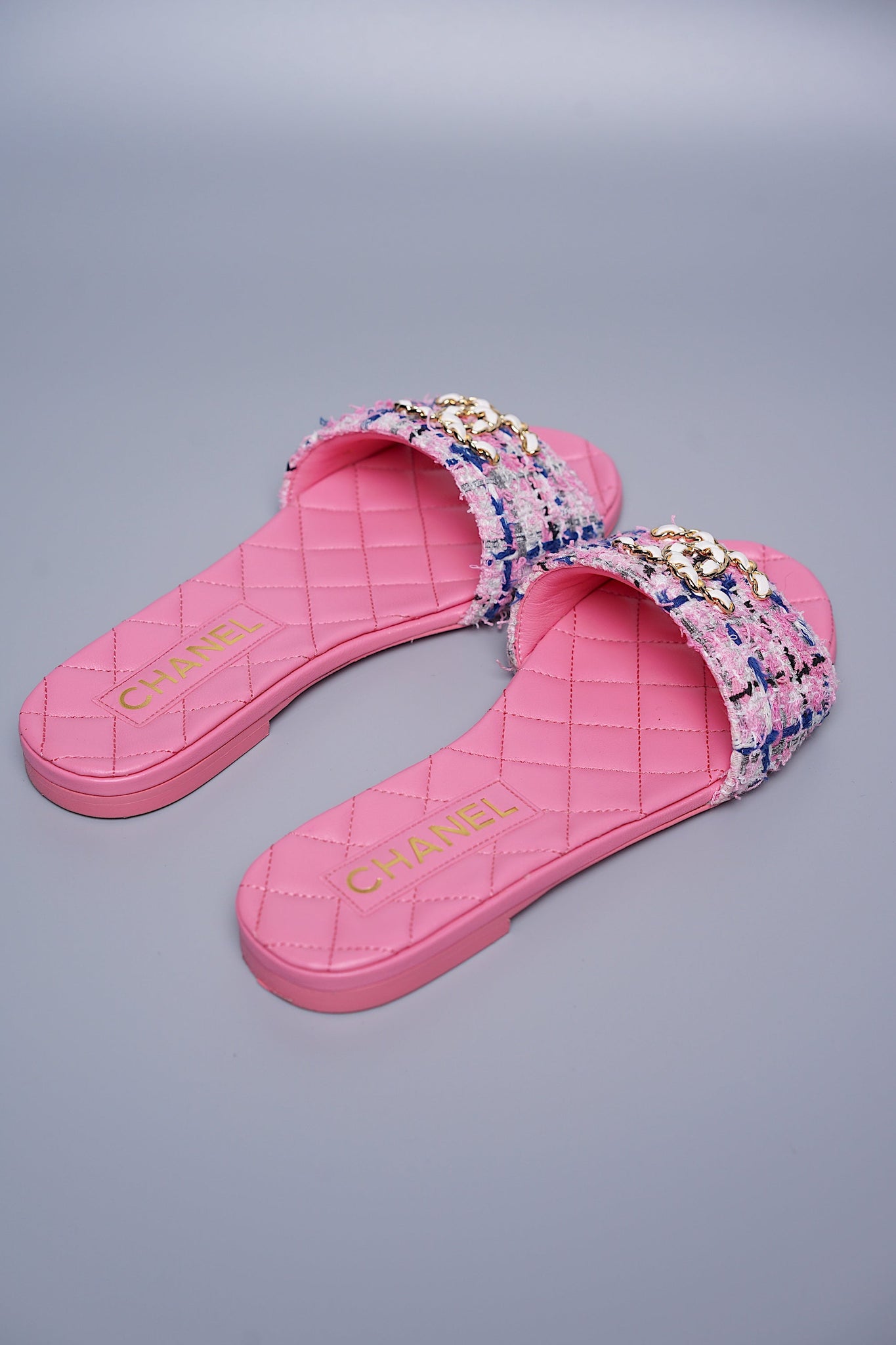 Chanel 23P Tweed Sandals Size 35