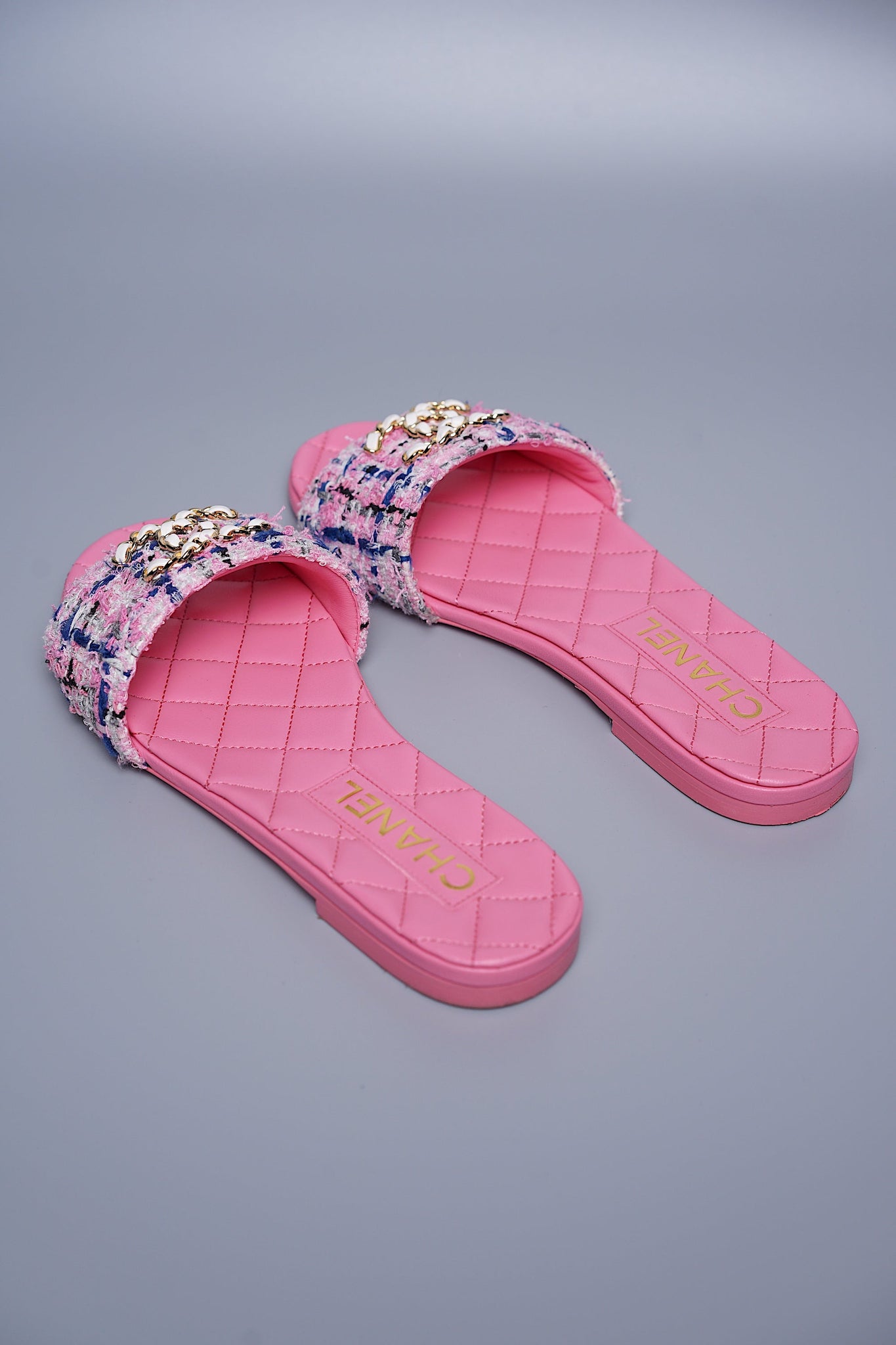 Chanel 23P Tweed Sandals Size 35