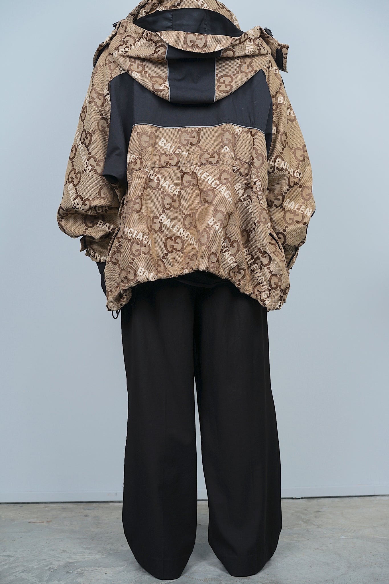 Balenciaga x Gucci Jumbo GG Canvas Jacket in Beige/Black Size 50