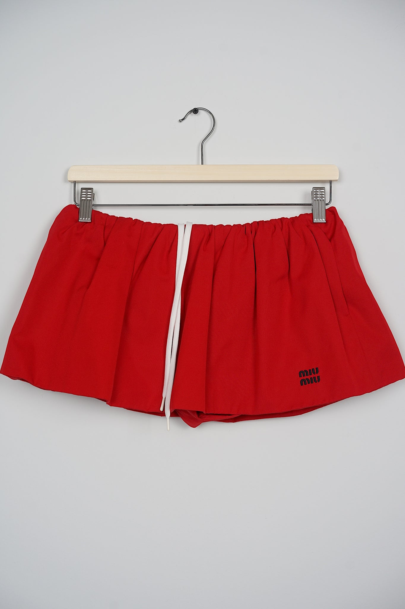 Miu Miu Poplin Mini Skirt in Scarlet Size 36