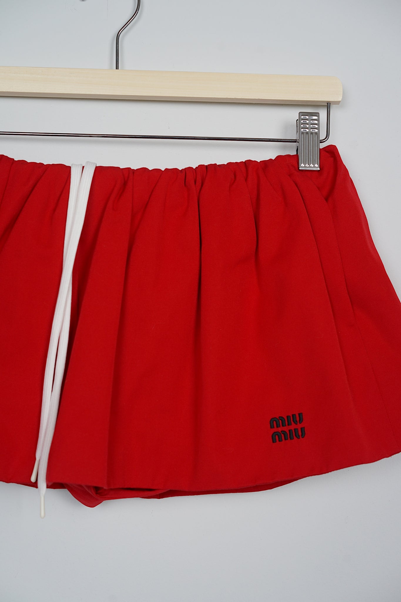 Miu Miu Poplin Mini Skirt in Scarlet Size 36