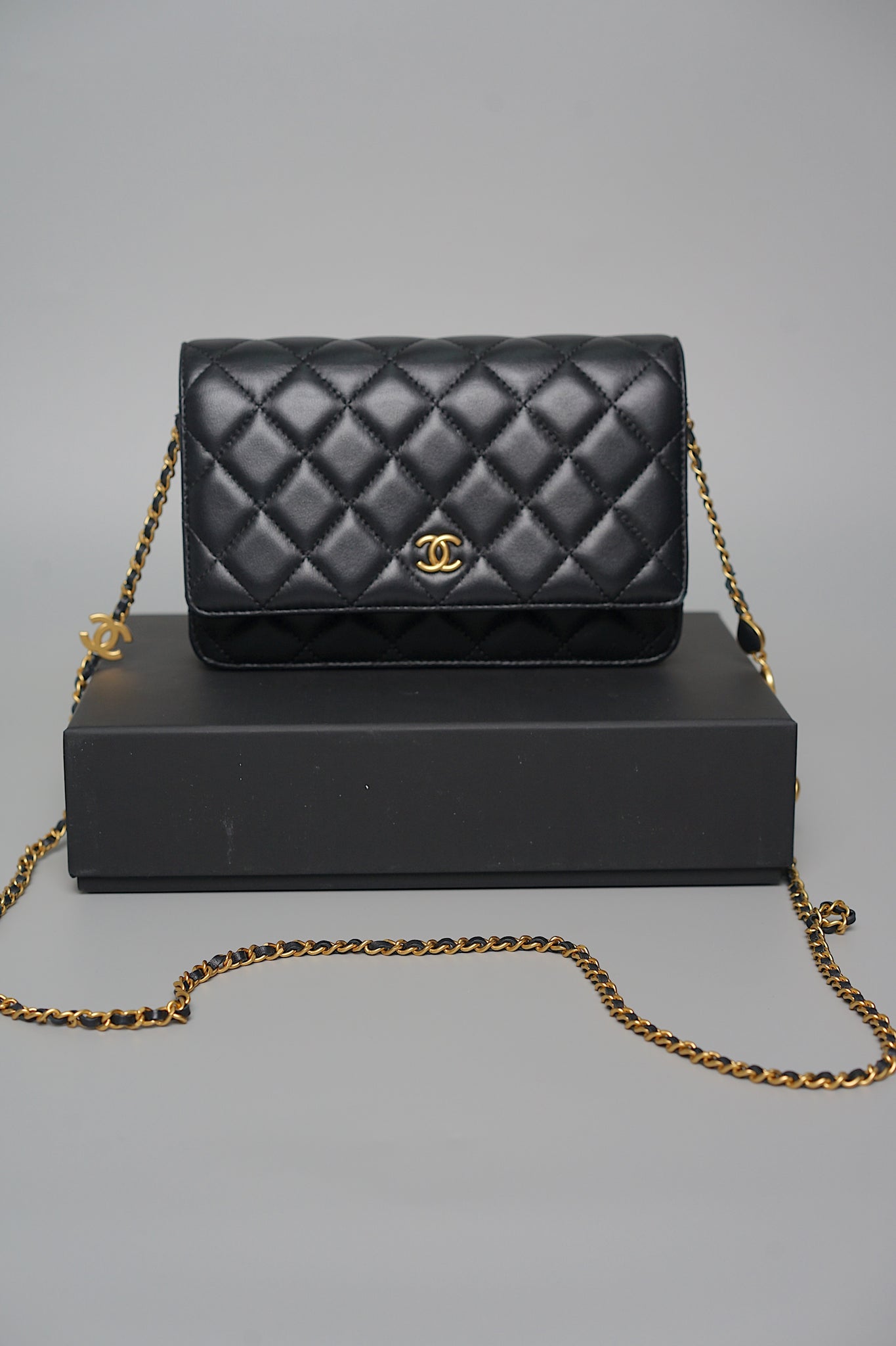 Chanel Coco Wallet on Chain in Black Lambskin Bghw