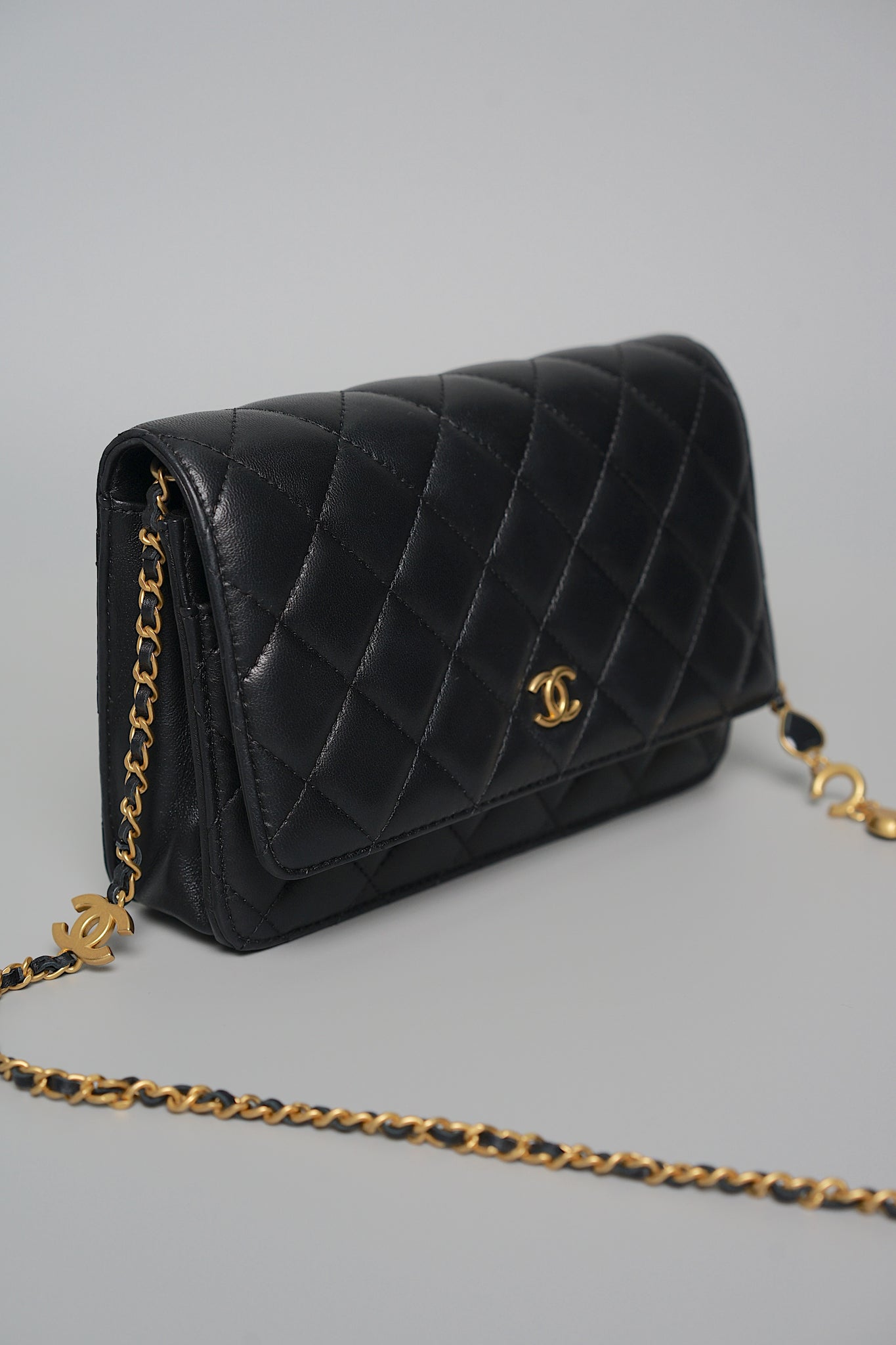 Chanel Coco Wallet on Chain in Black Lambskin Bghw