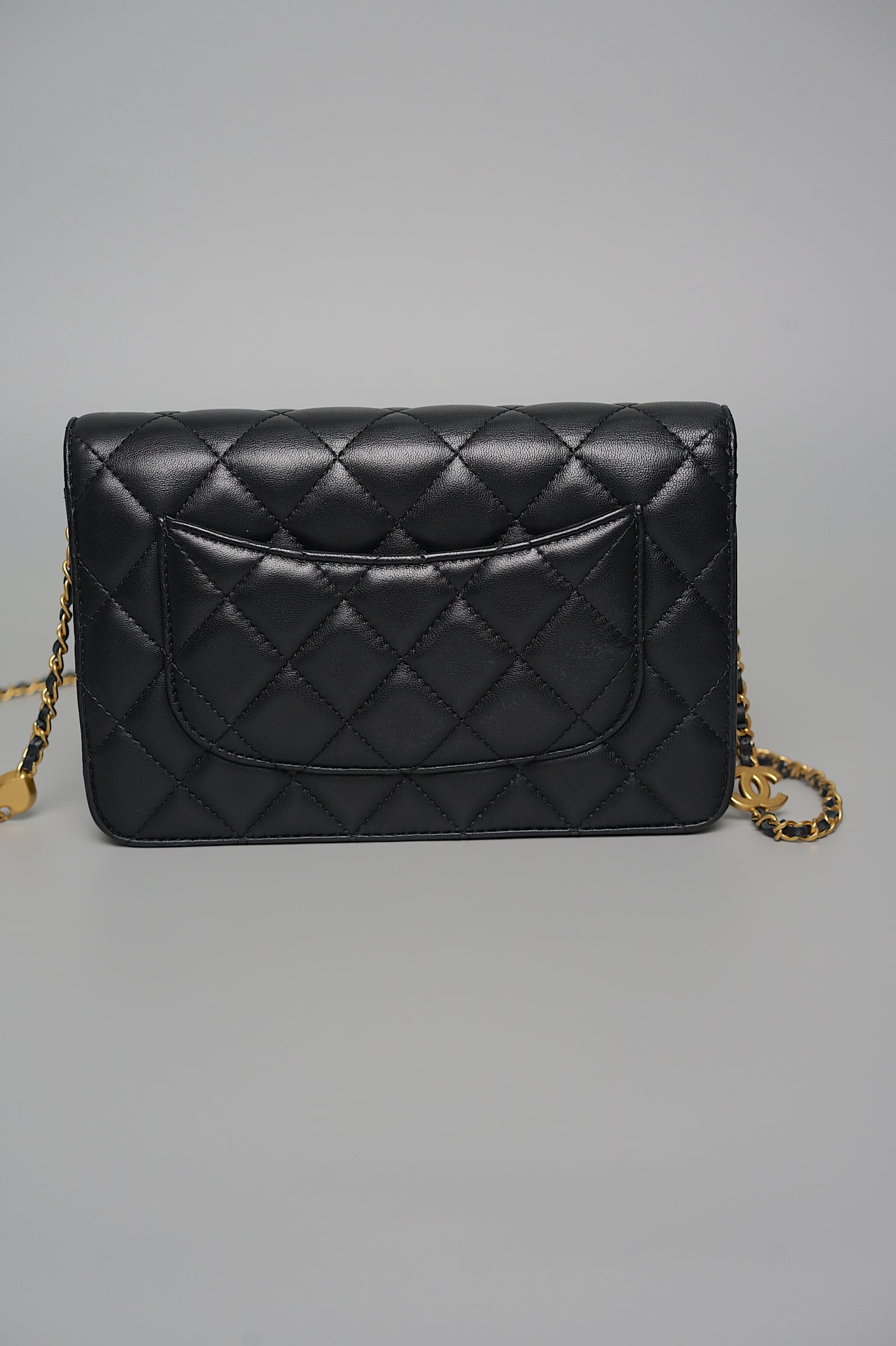Chanel Coco Wallet on Chain in Black Lambskin Bghw