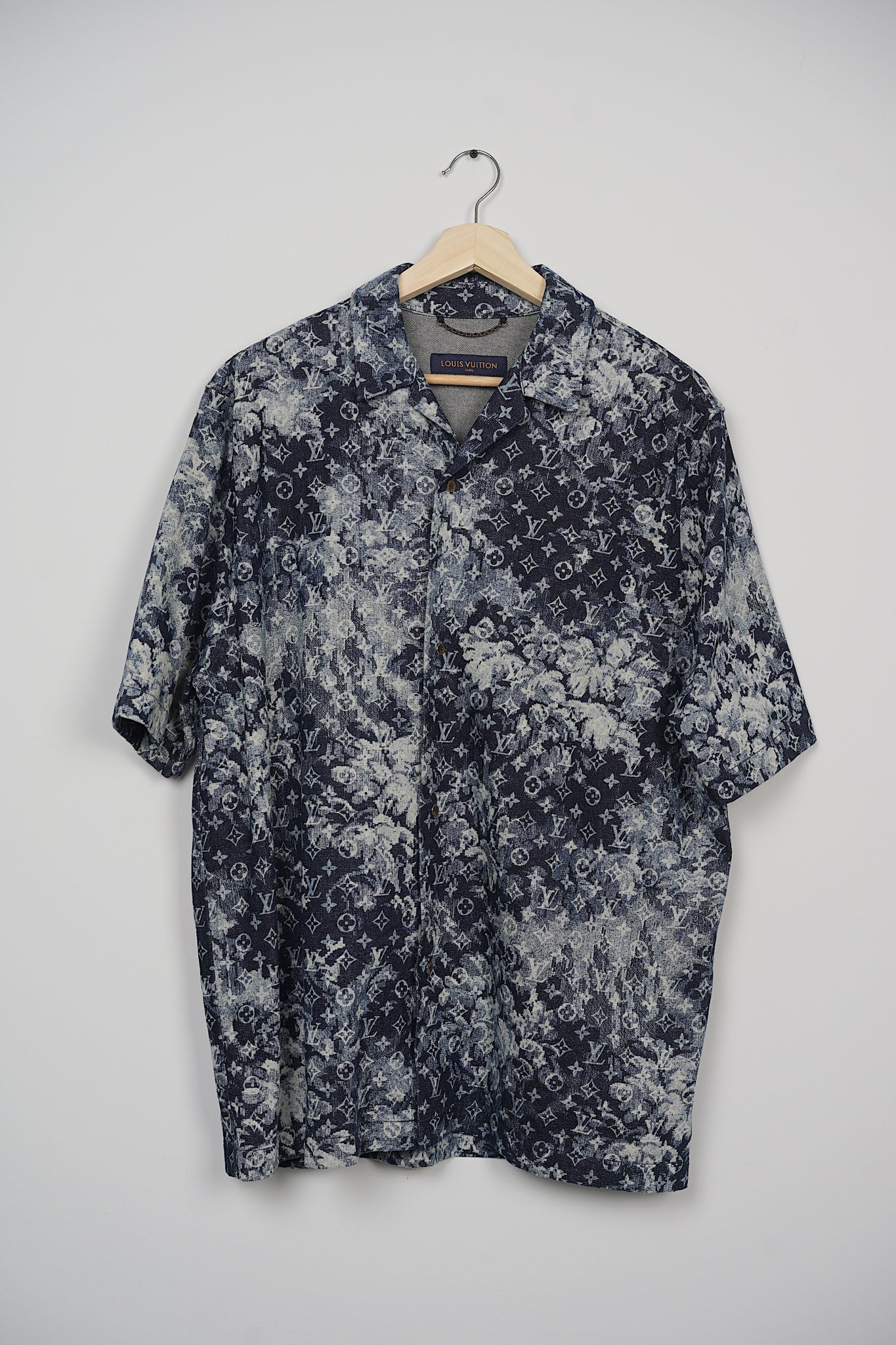 Louis Vuitton Monogram Denim Shirt in Blue Size XXL