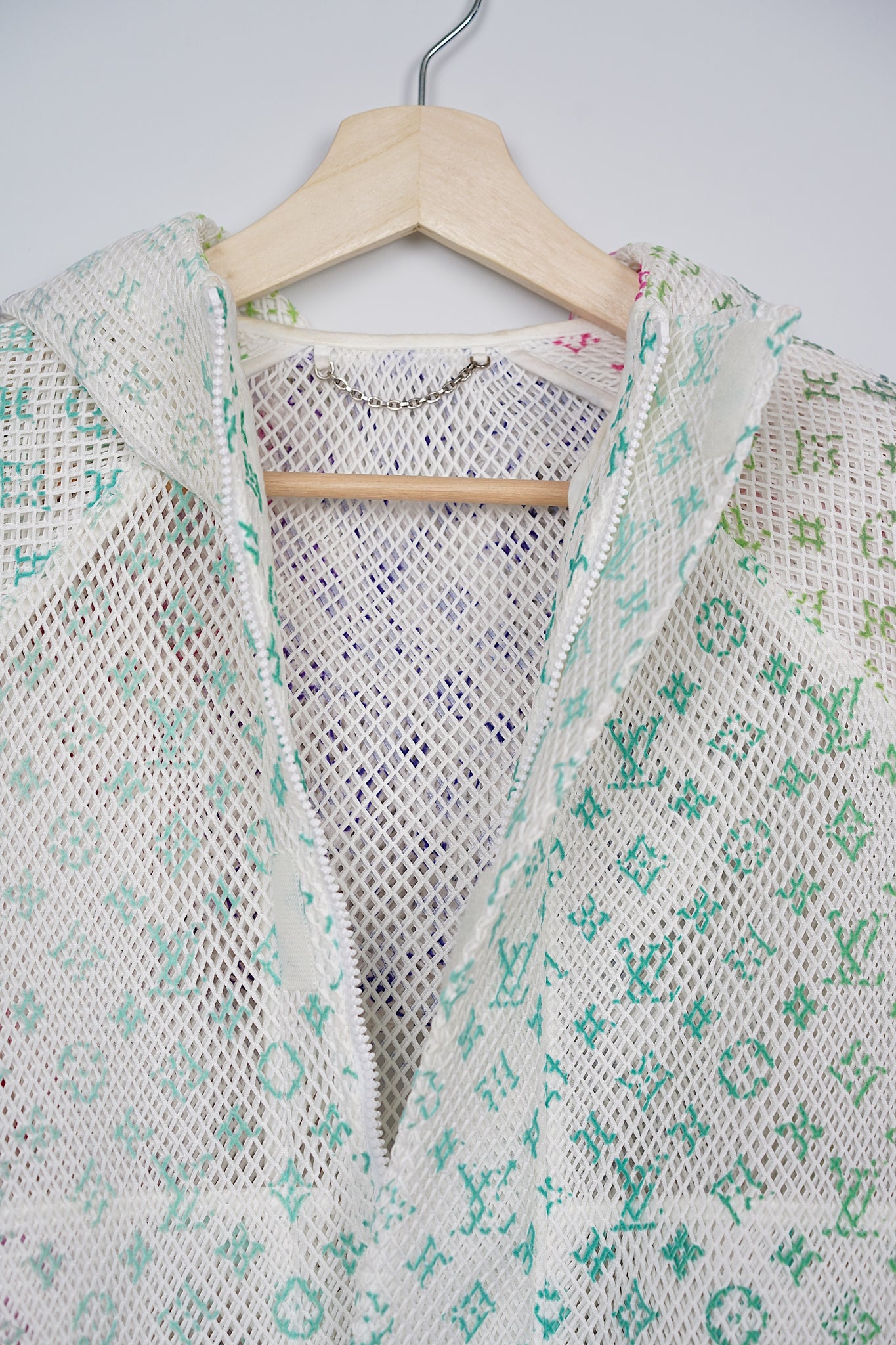 Louis Vuitton Hooded Blouson Jacket in Gradient Monogram-Pattern Size 52