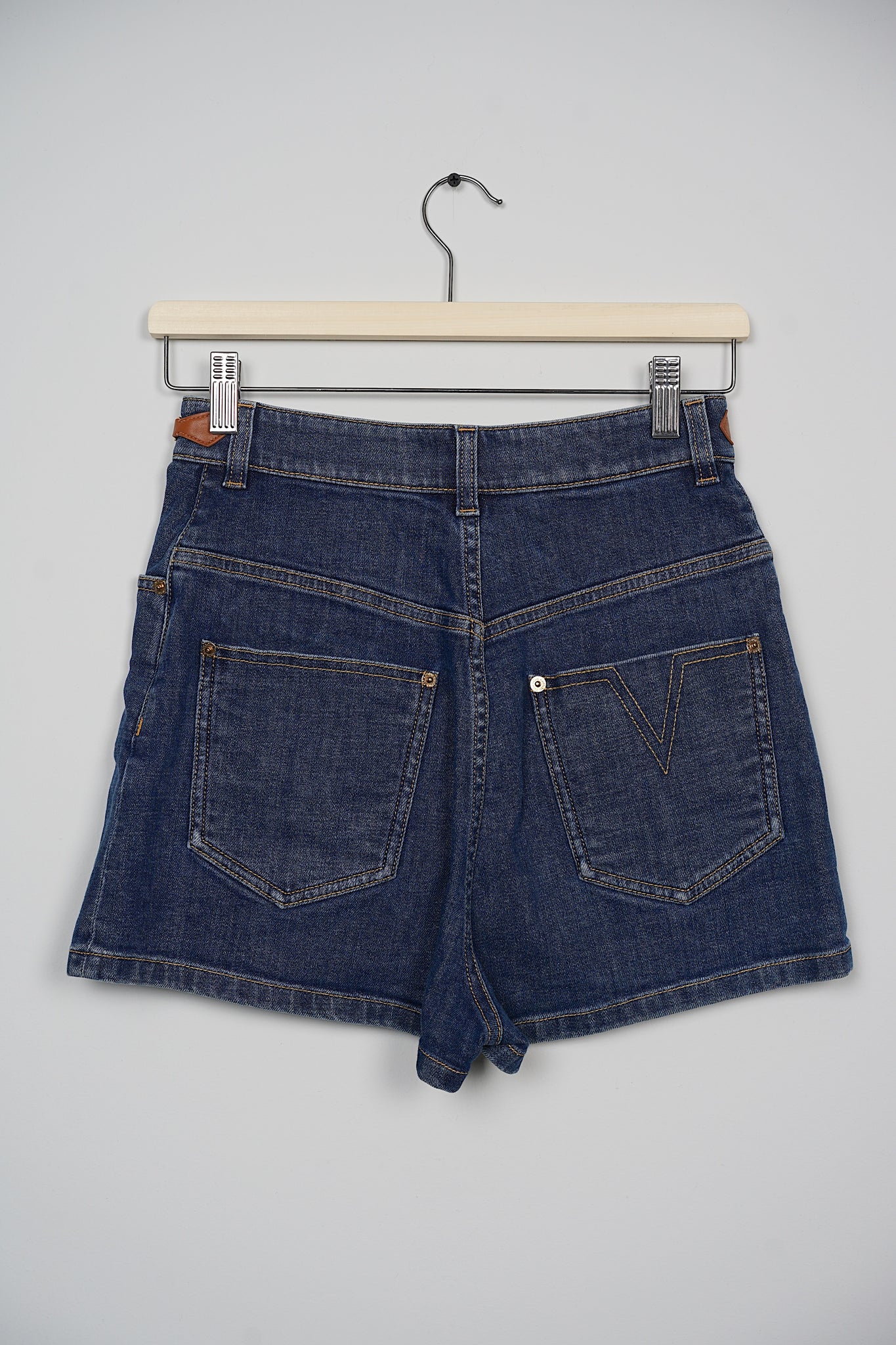 Louis Vuitton High-Waisted Denim Shorts in Blue Size 36